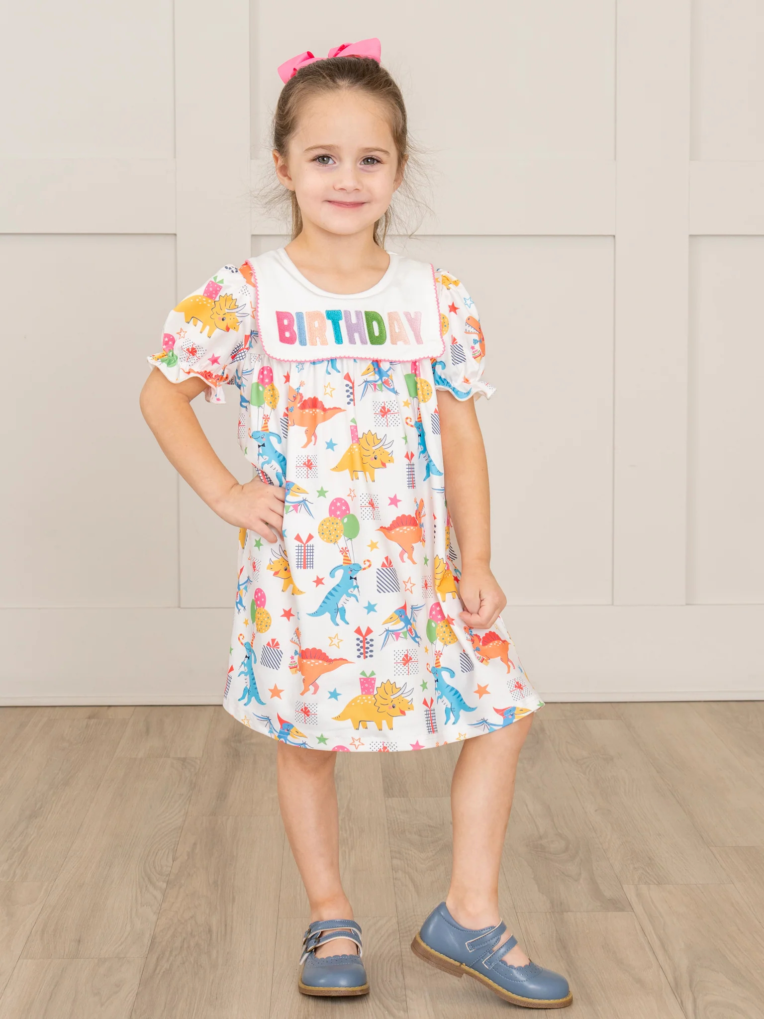 Dinosaur Birthday Party Ruffle Dress - Image 3