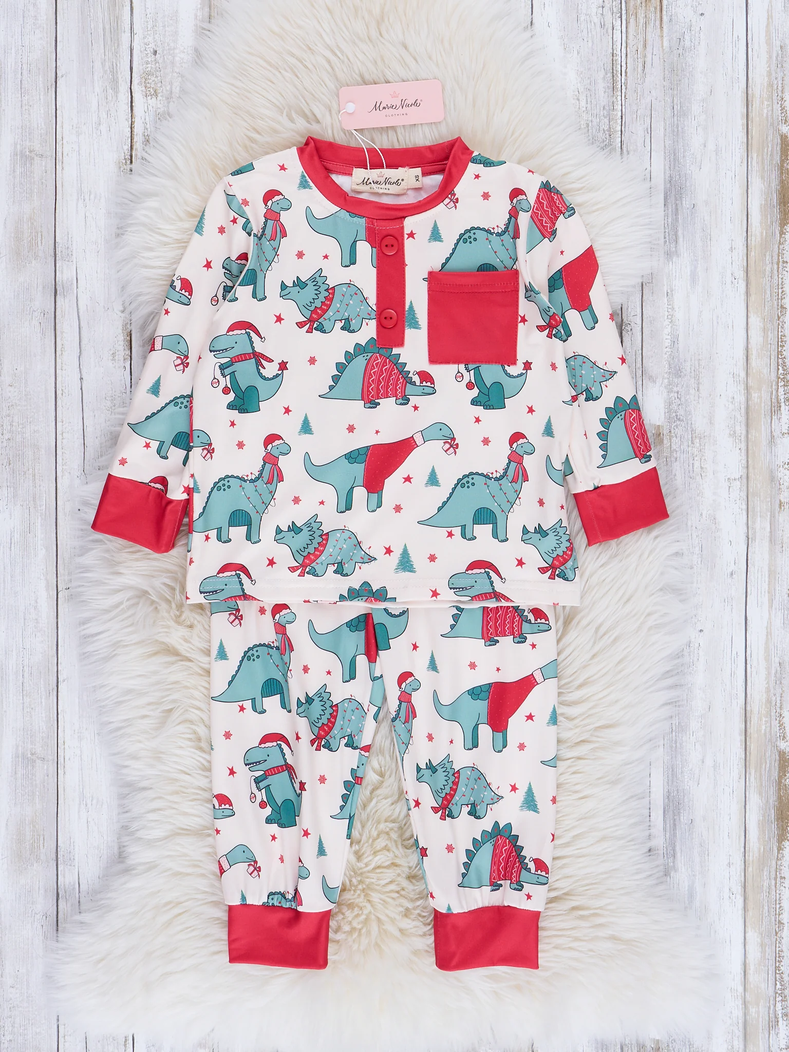 Dinosaur Dreams Christmas Pajamas - Girls & Boys - Image 3
