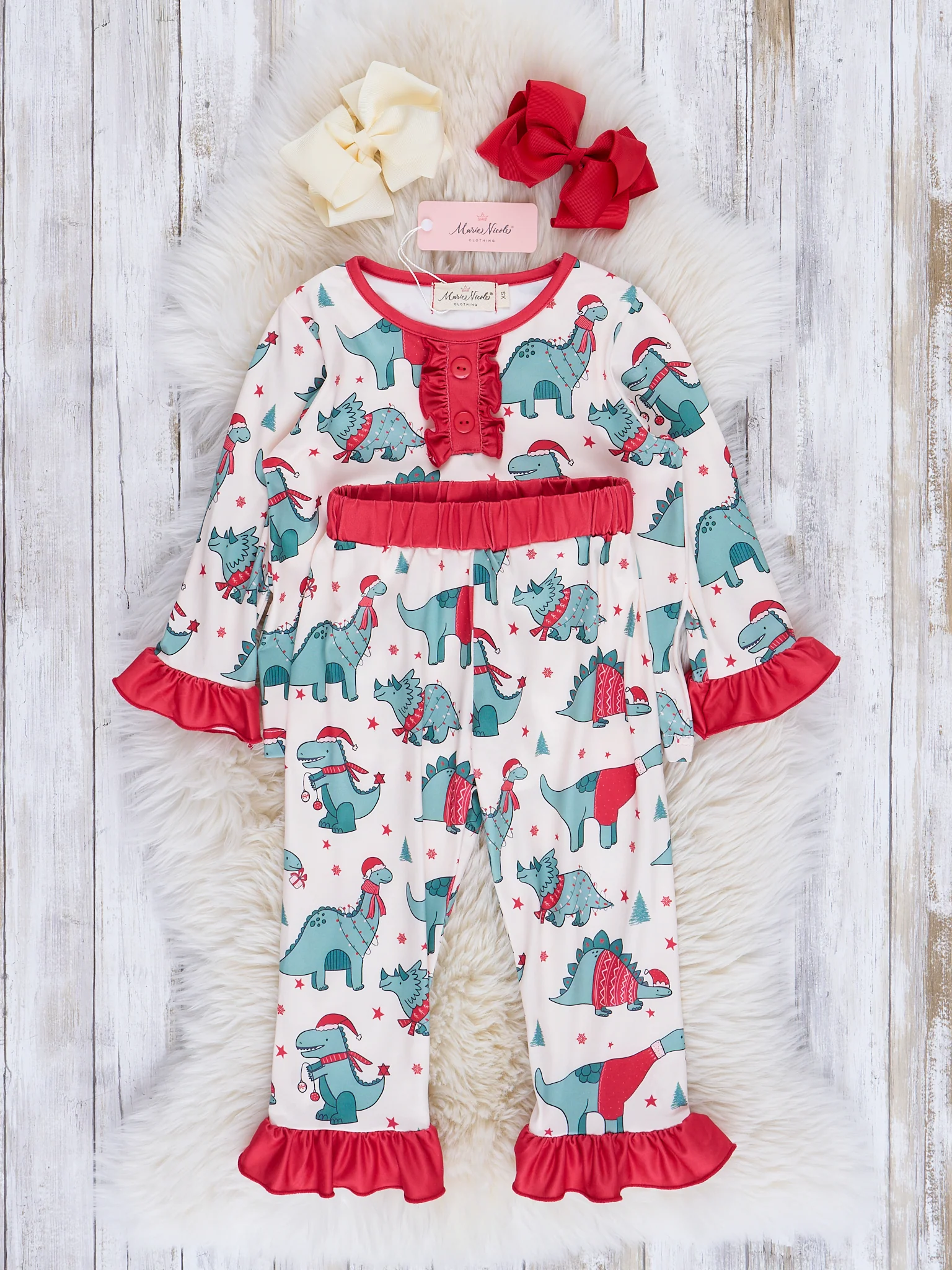 Dinosaur Dreams Christmas Pajamas - Girls & Boys - Image 5
