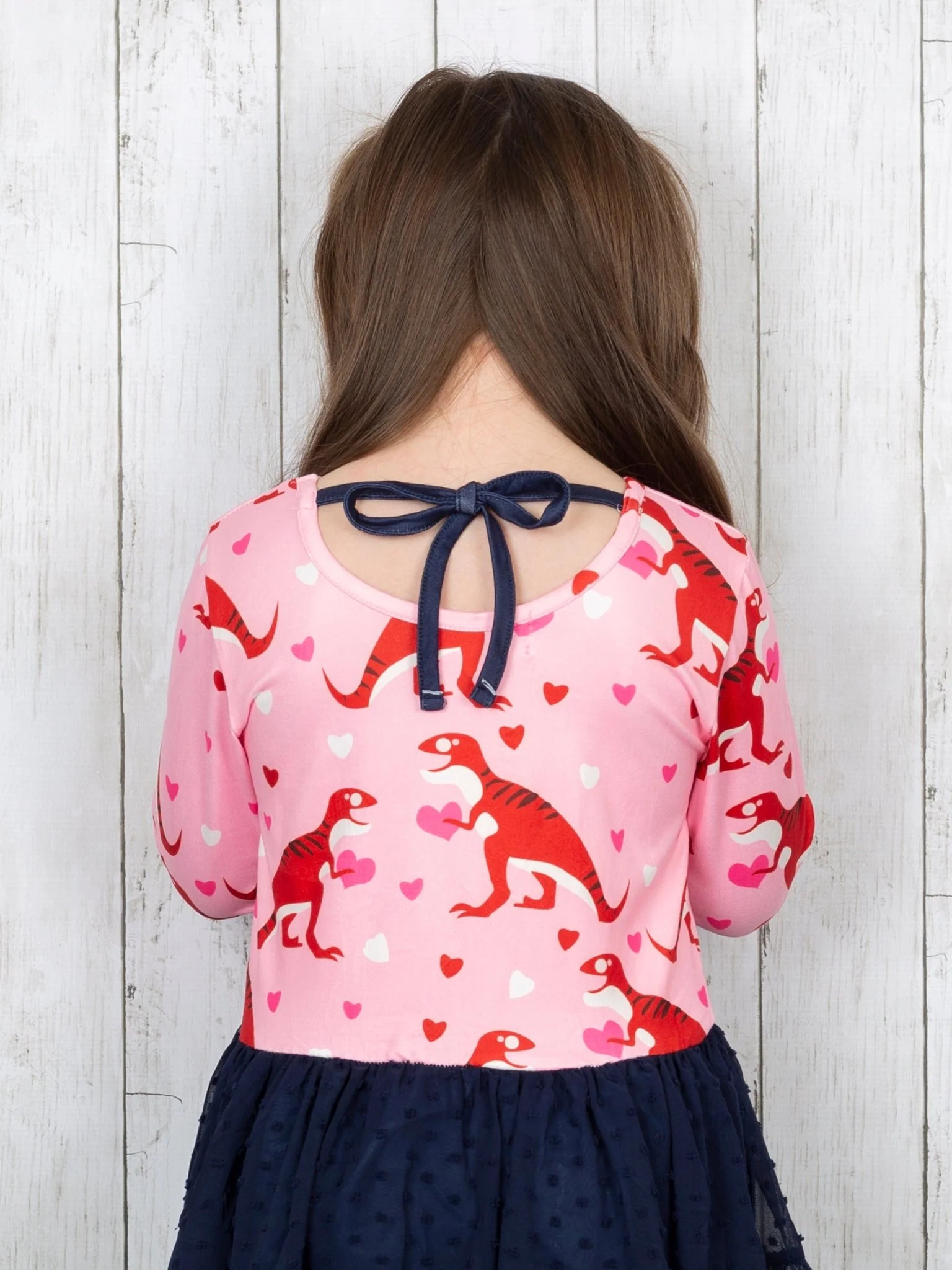 Dinosaur Love Swiss Dot Tie Dress - Image 2