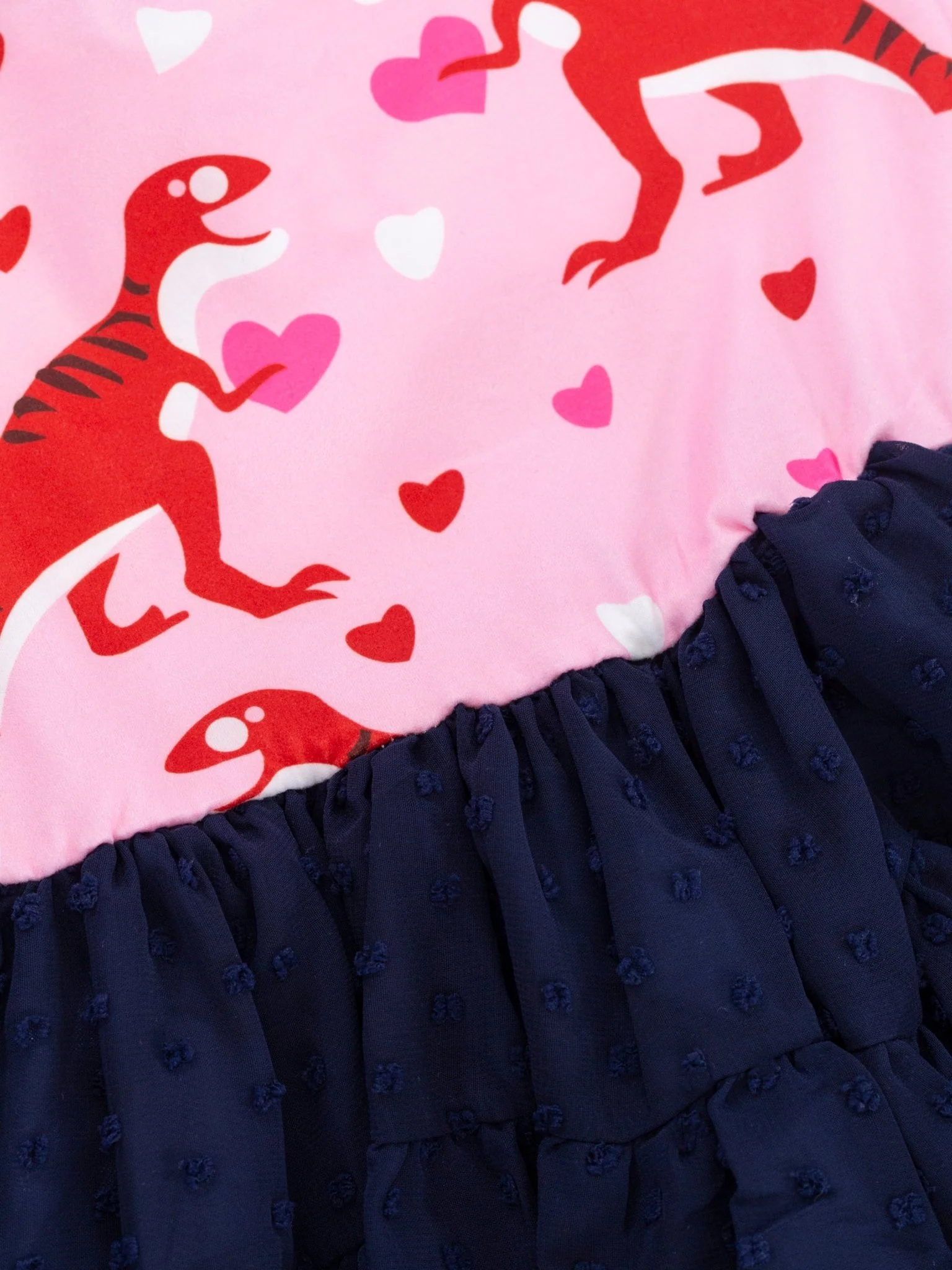Dinosaur Love Swiss Dot Tie Dress - Image 4