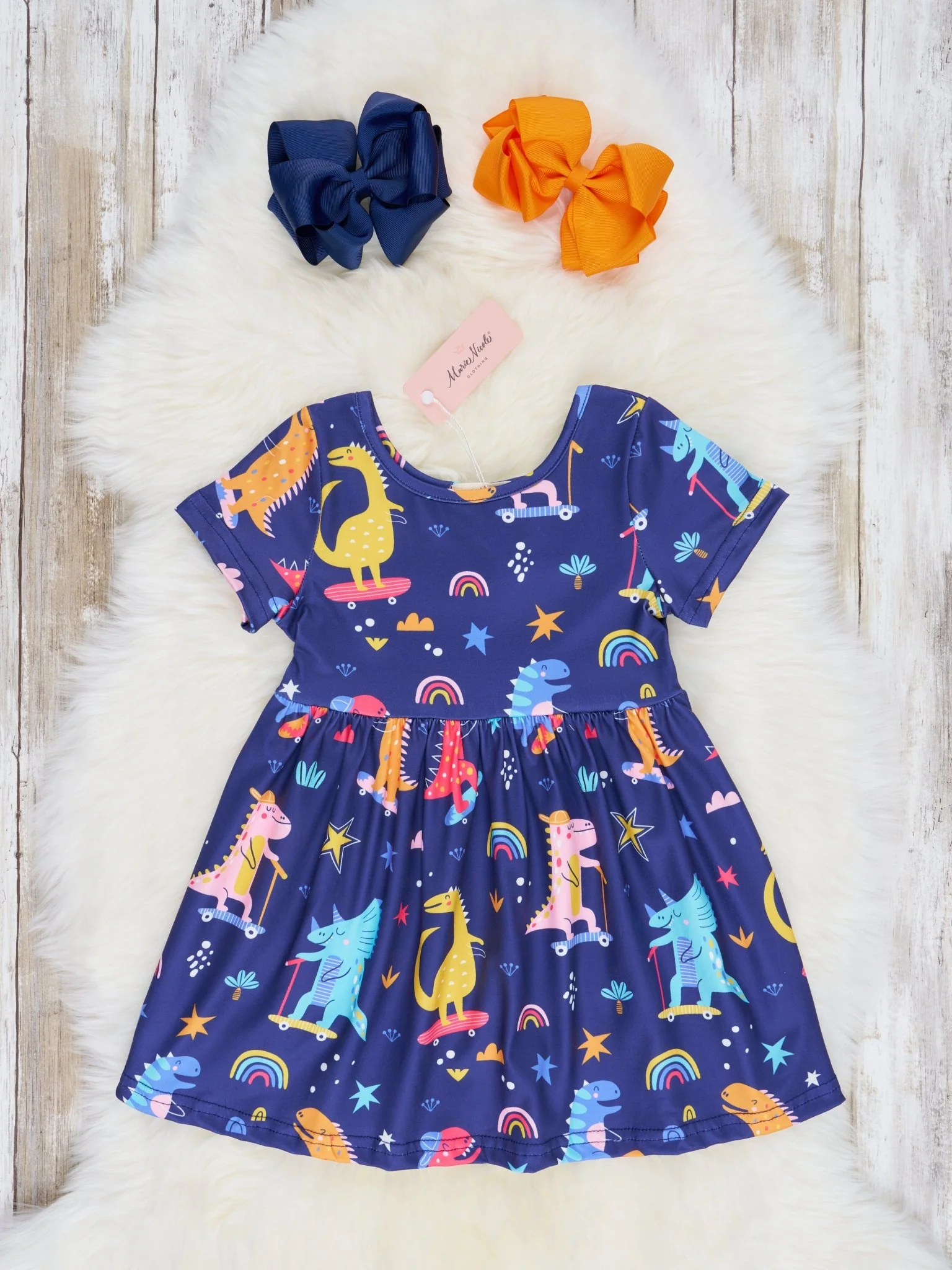 Dinosaurs & Rainbows Dress