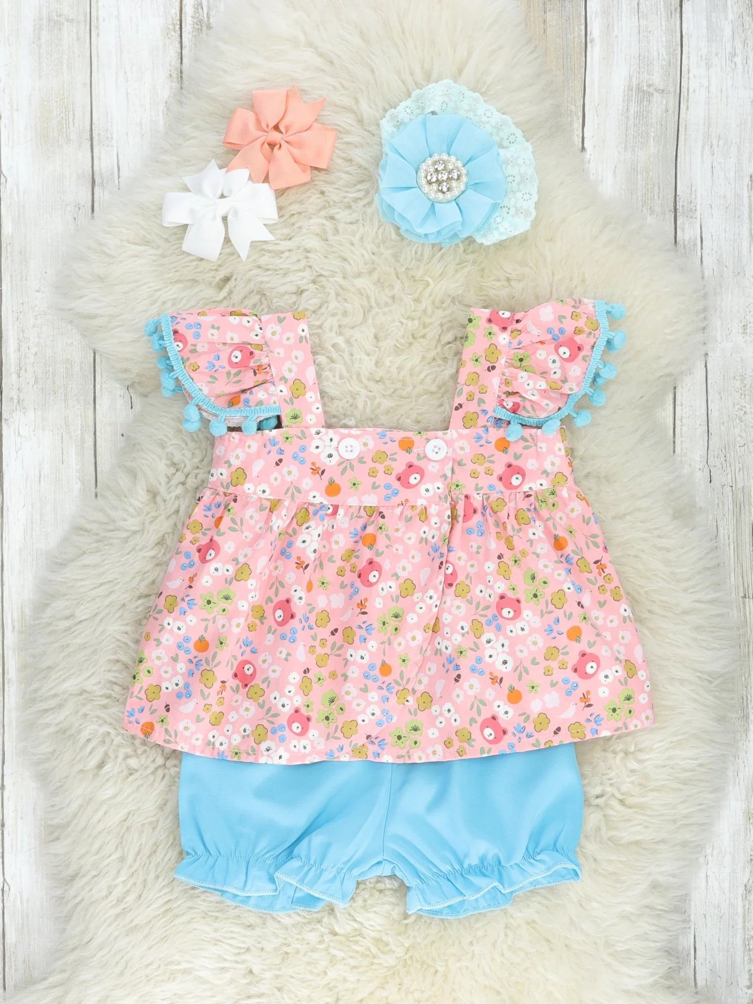 Ditsy Floral Ruffle Top & Bloomers Outfit