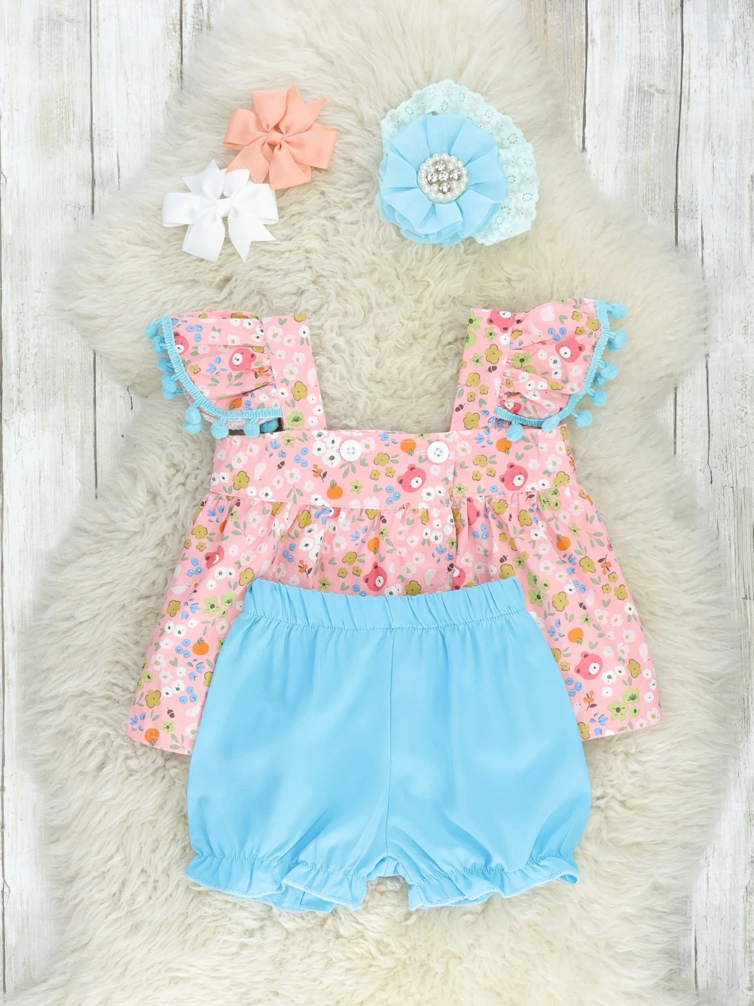Ditsy Floral Ruffle Top & Bloomers Outfit - Image 2