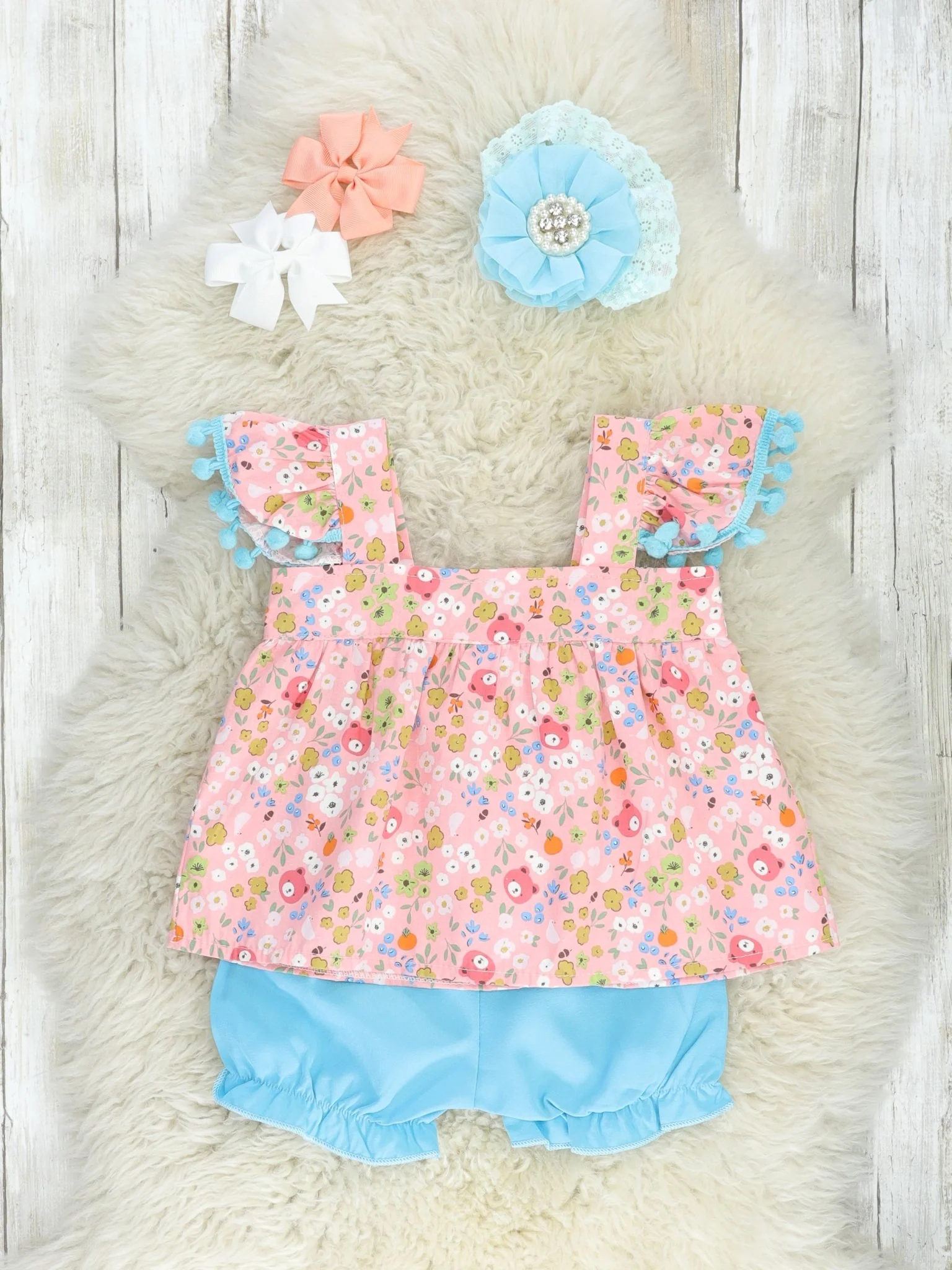 Ditsy Floral Ruffle Top & Bloomers Outfit - Image 3