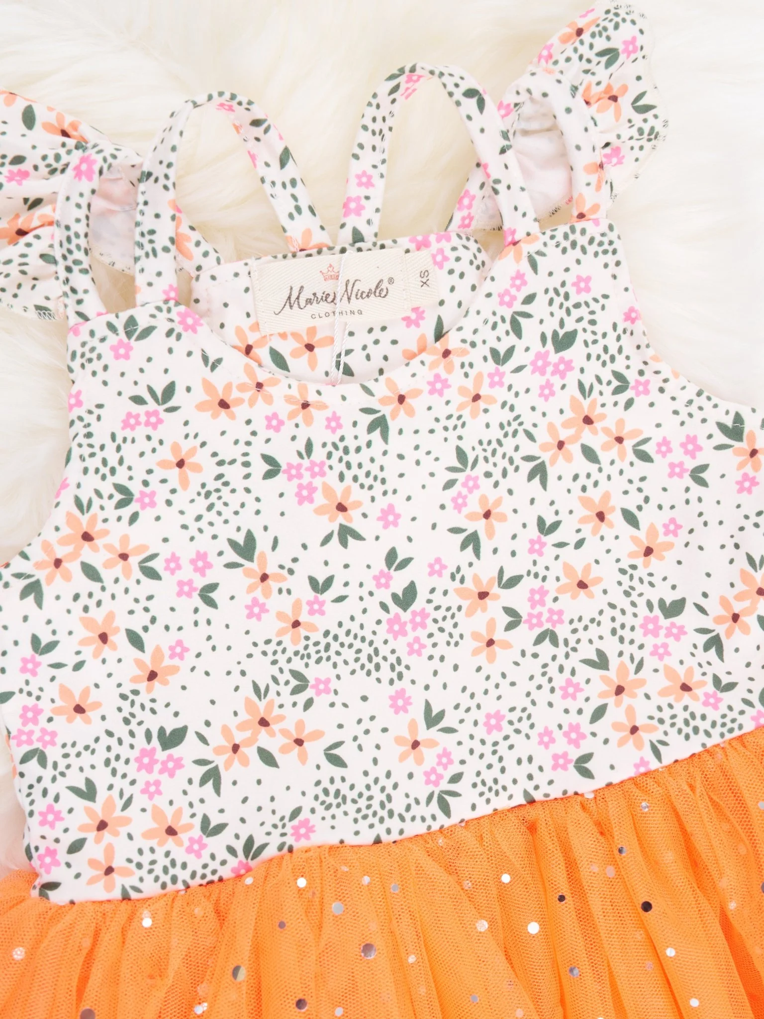 Ditsy Floral Sparkly Tulle Dress - Image 2
