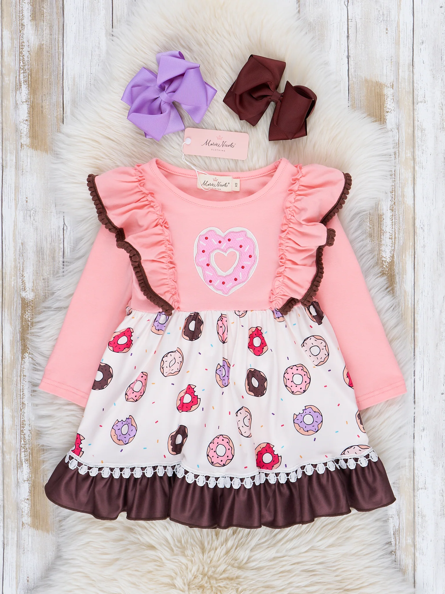 Donut Hearts Ruffle Dress