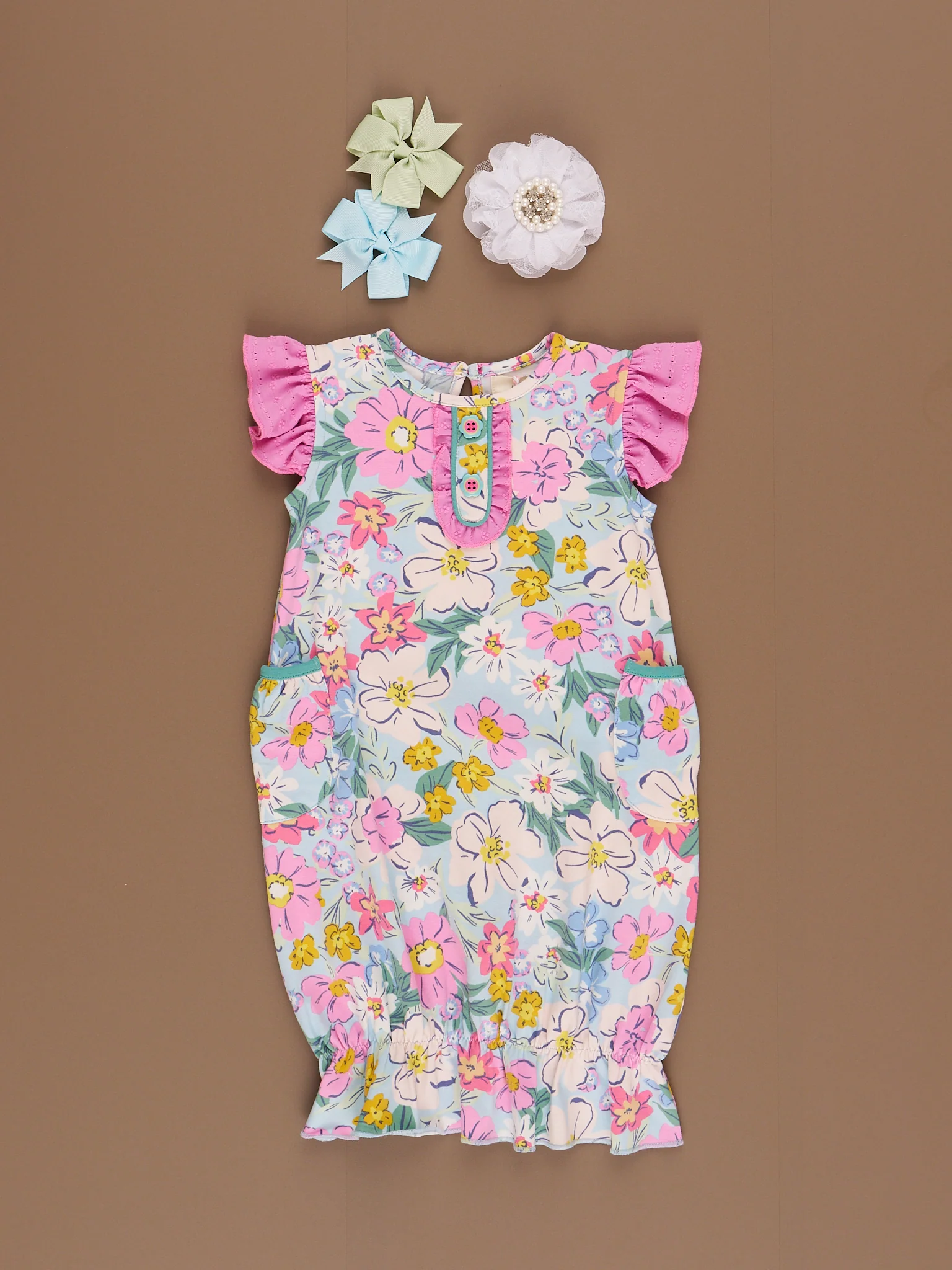 Southern Garden Ruffle Infant Gown