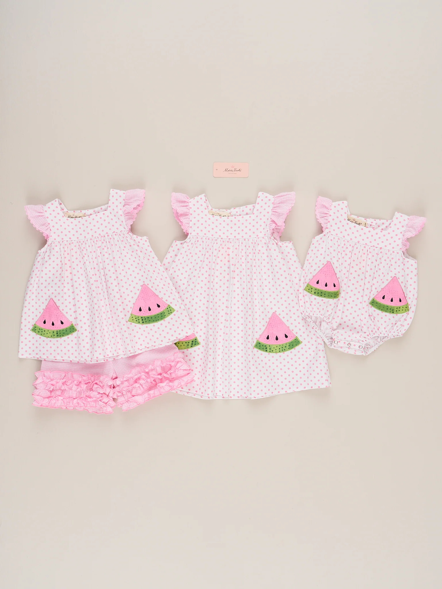 Dotty Watermelon Embroidered Flutter Dress - Image 4
