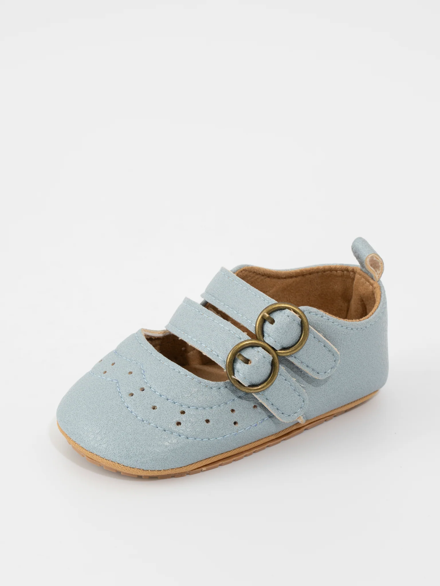 Double Buckle Mary Jane Baby Shoe Blue - Image 4