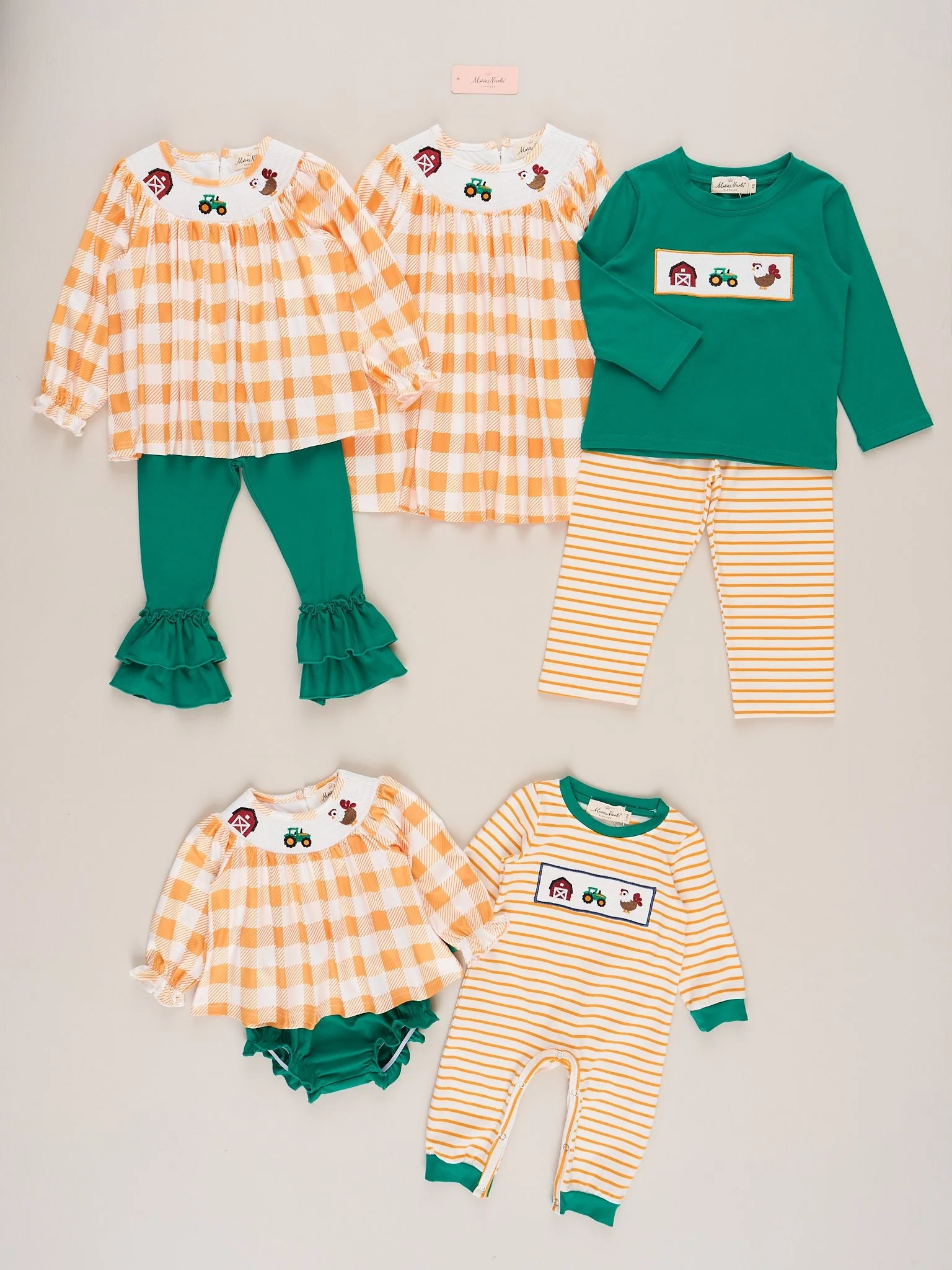 Down on the Farm Smocked Gingham Bloomers Outfit - Image 4
