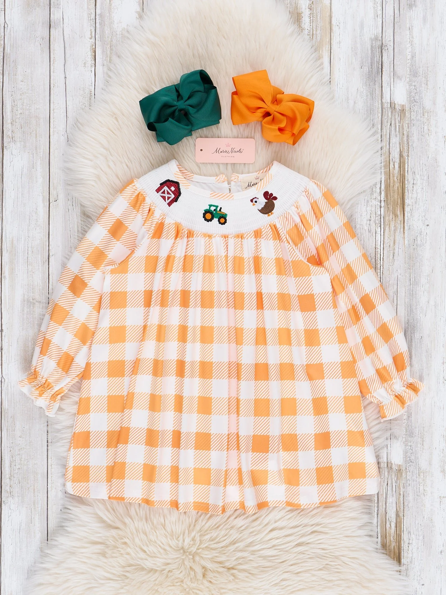 Down on the Farm Smocked Gingham Dress - Image 2