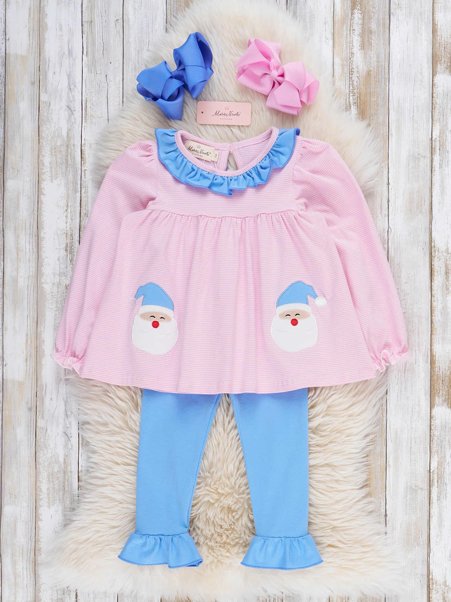 Dreaming Santa Embroidered Ruffle Outfit - Image 2