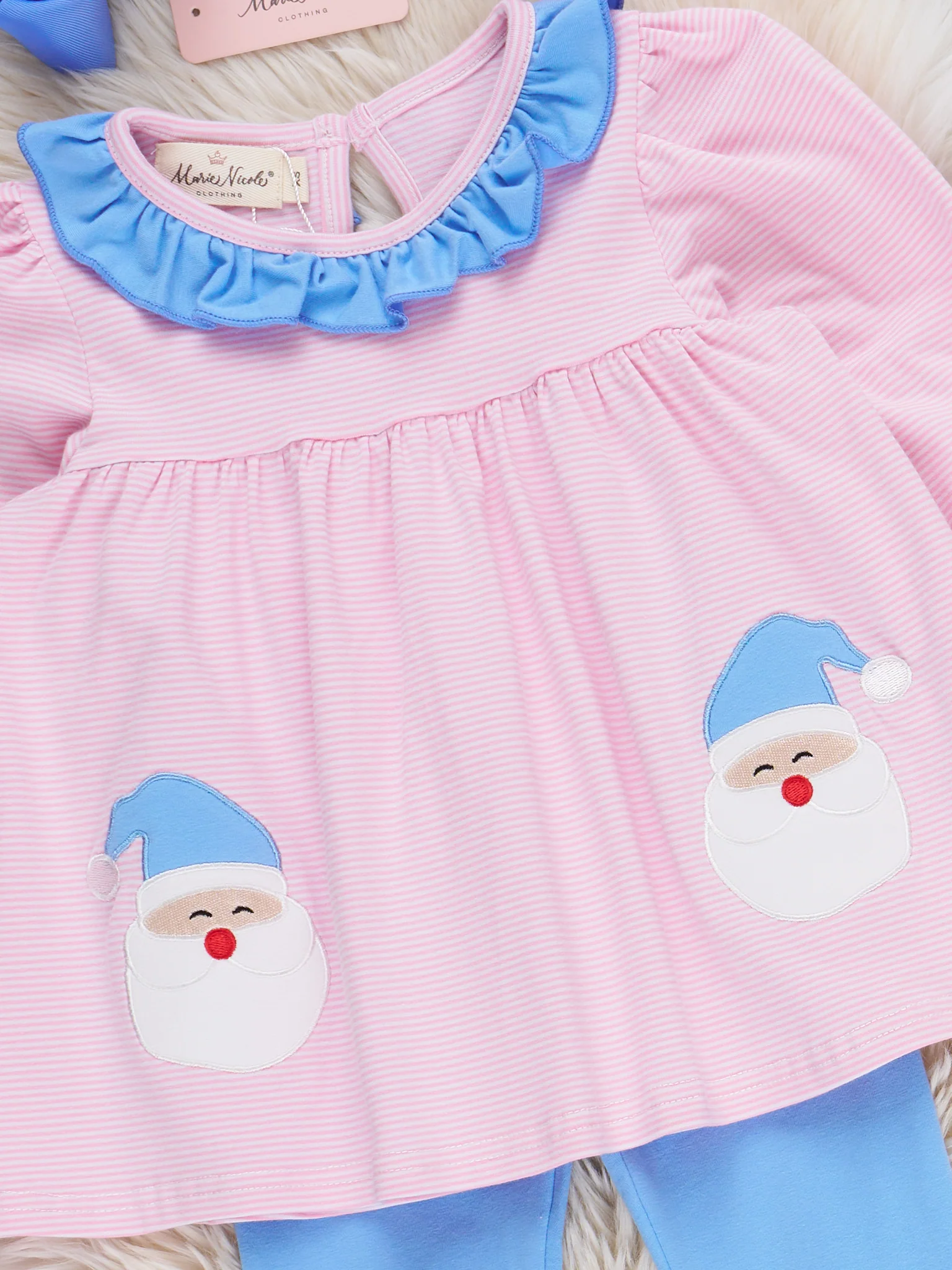 Dreaming Santa Embroidered Ruffle Outfit - Image 3