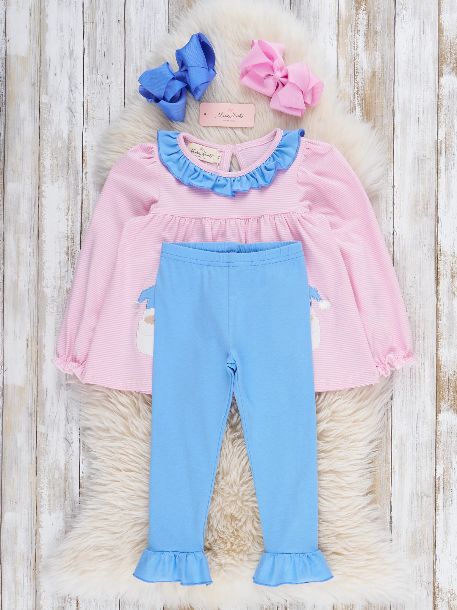 Dreaming Santa Embroidered Ruffle Outfit - Image 4