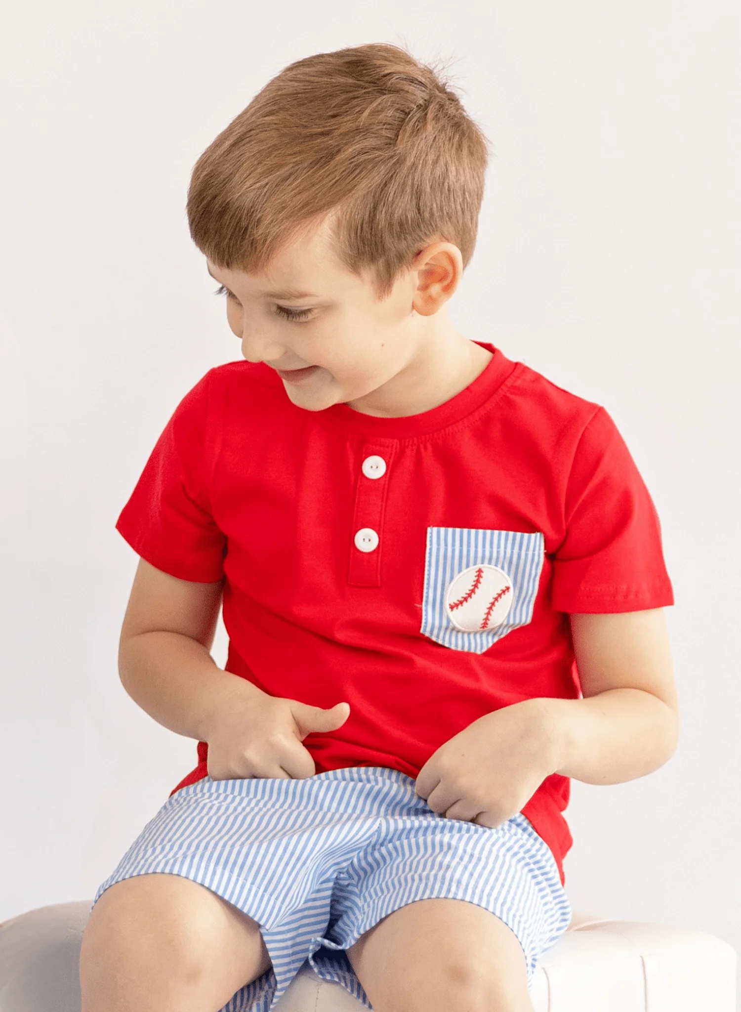 Dugout Ball Striped Embroidered Cotton Outfit