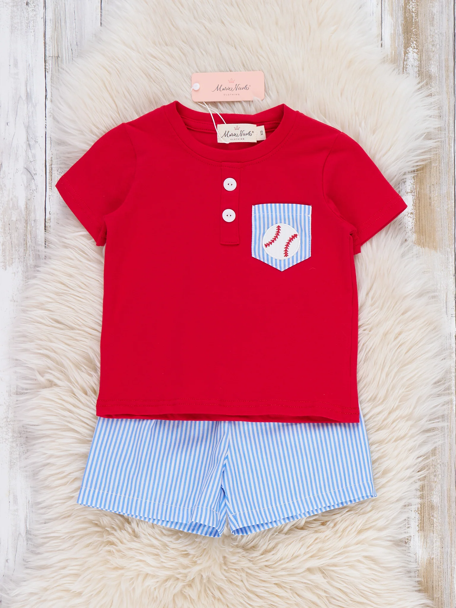 Dugout Ball Striped Embroidered Cotton Outfit - Image 2