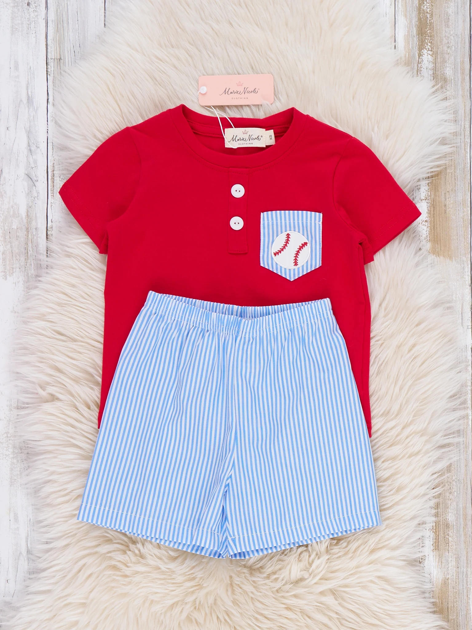 Dugout Ball Striped Embroidered Cotton Outfit - Image 4