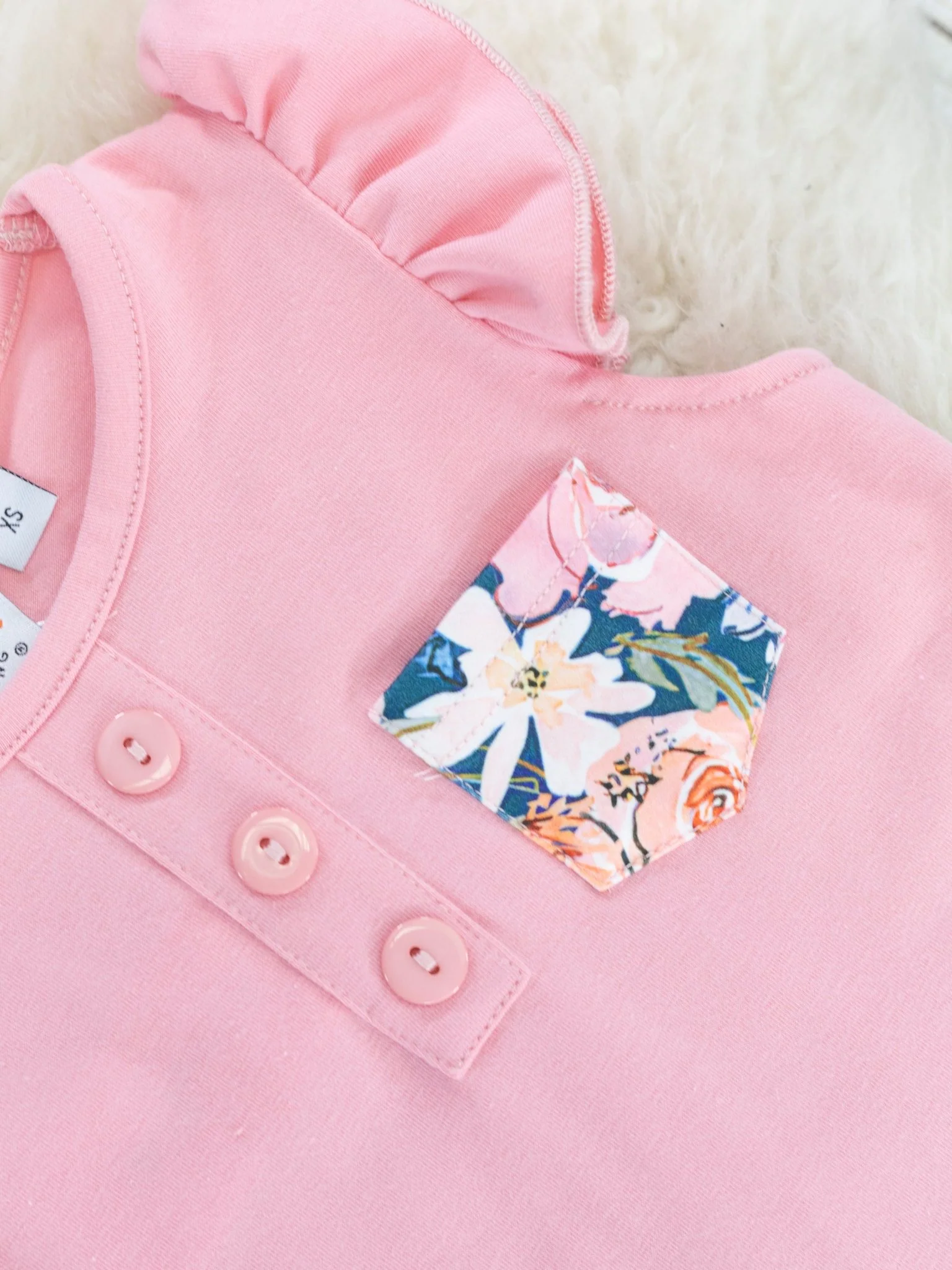 Dusty Rose Watercolor Ruffle Outfit - Image 3