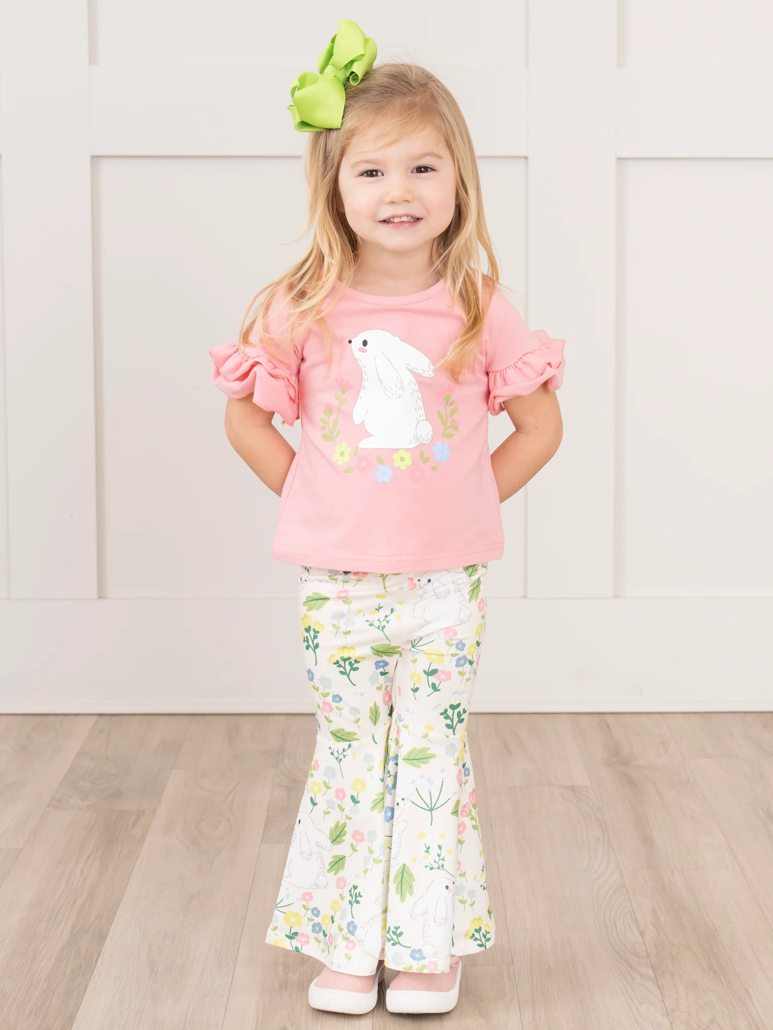 Easter Bunny Flower Field Bell Bottom Outfit - Image 5