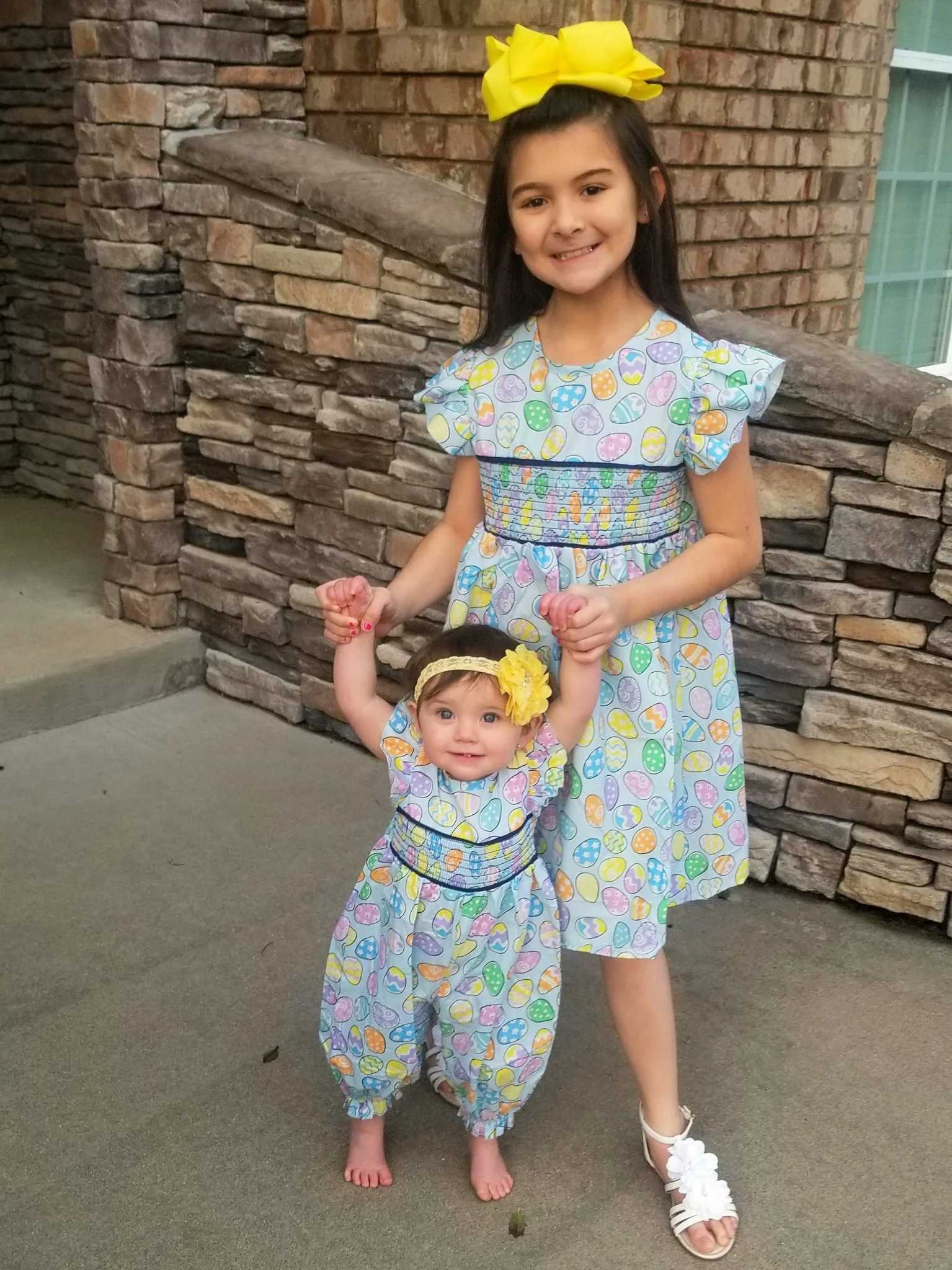 Easter Egg Smocked Ruffle Dress - Image 4