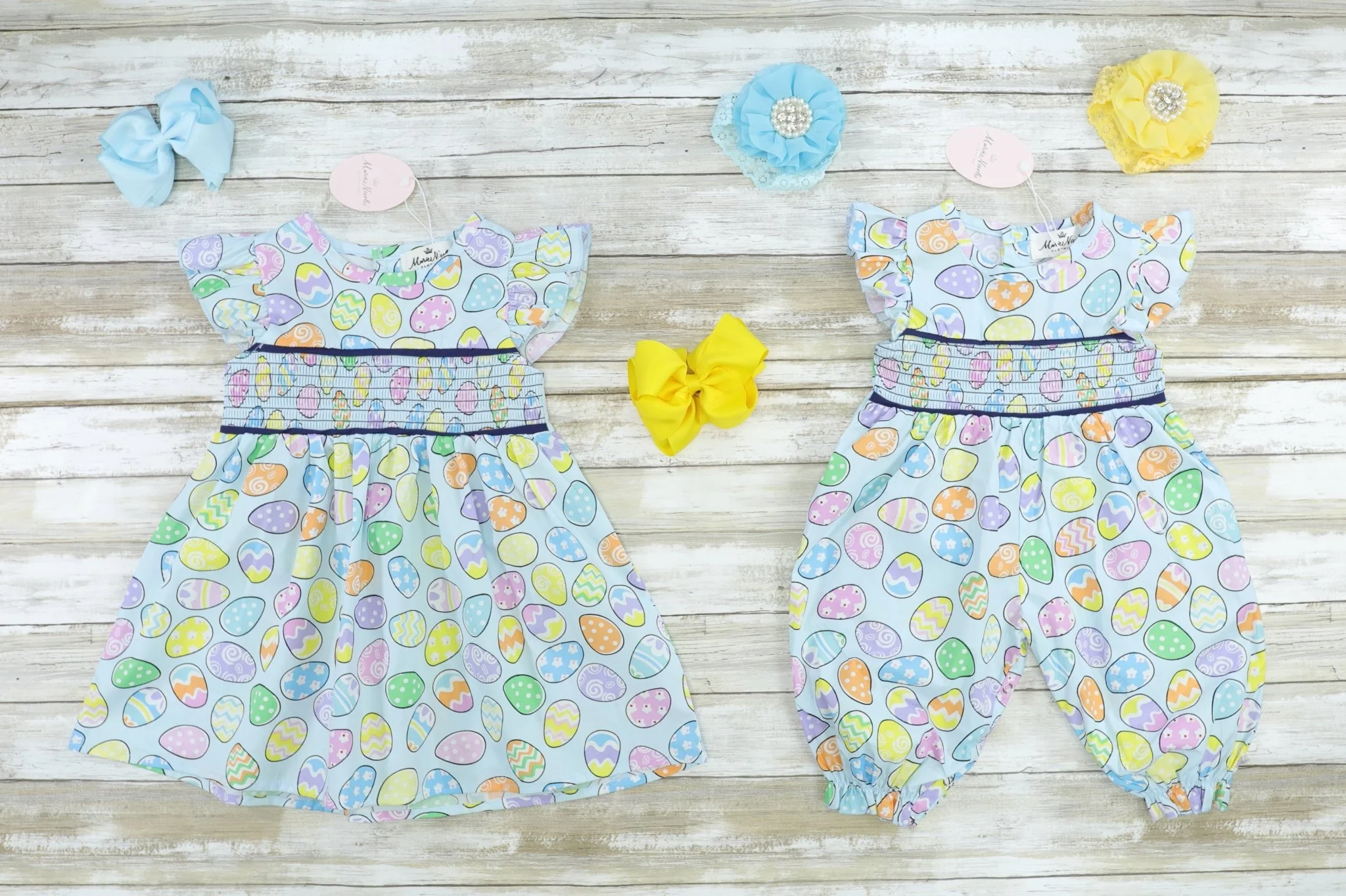 Easter Egg Smocked Ruffle Romper - Image 2