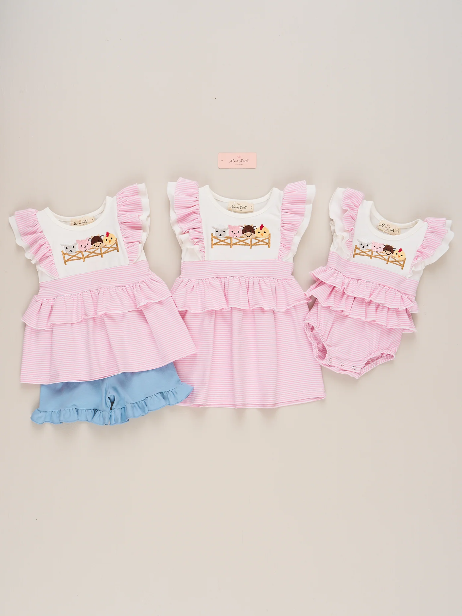 Embroidered Baby Farm Friends Ruffle Bubble Romper - Image 6