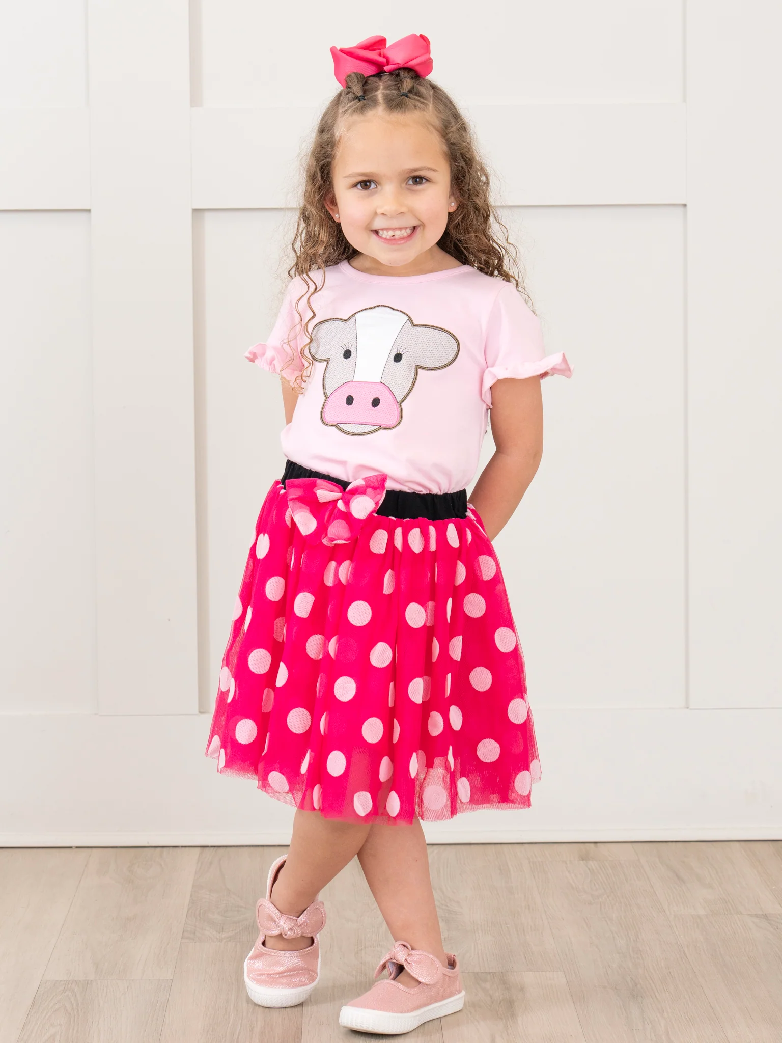 Embroidered Cow Tulle Outfit w/ Skirt - Image 5