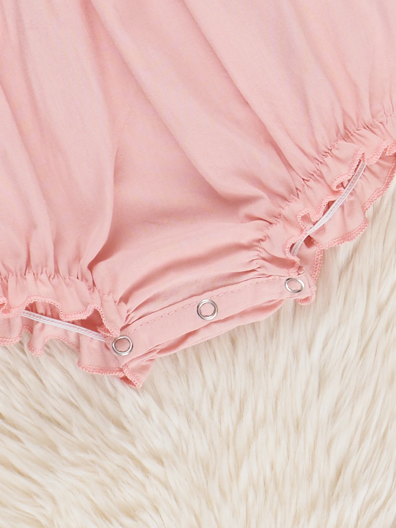Embroidered Cows Ruffle Bib Bubble Romper - Image 3