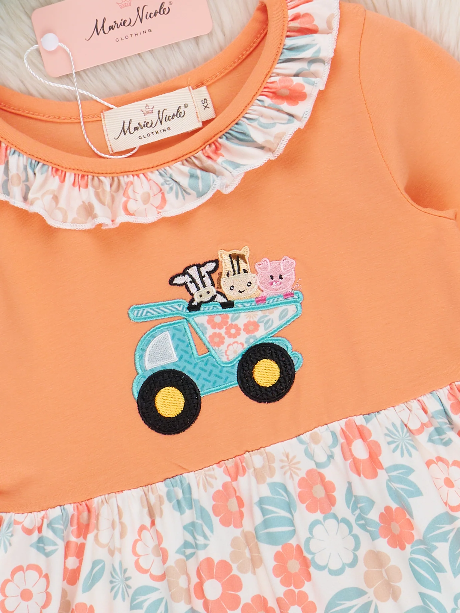 Embroidered Farm Animal Dump Truck Dress - Image 3