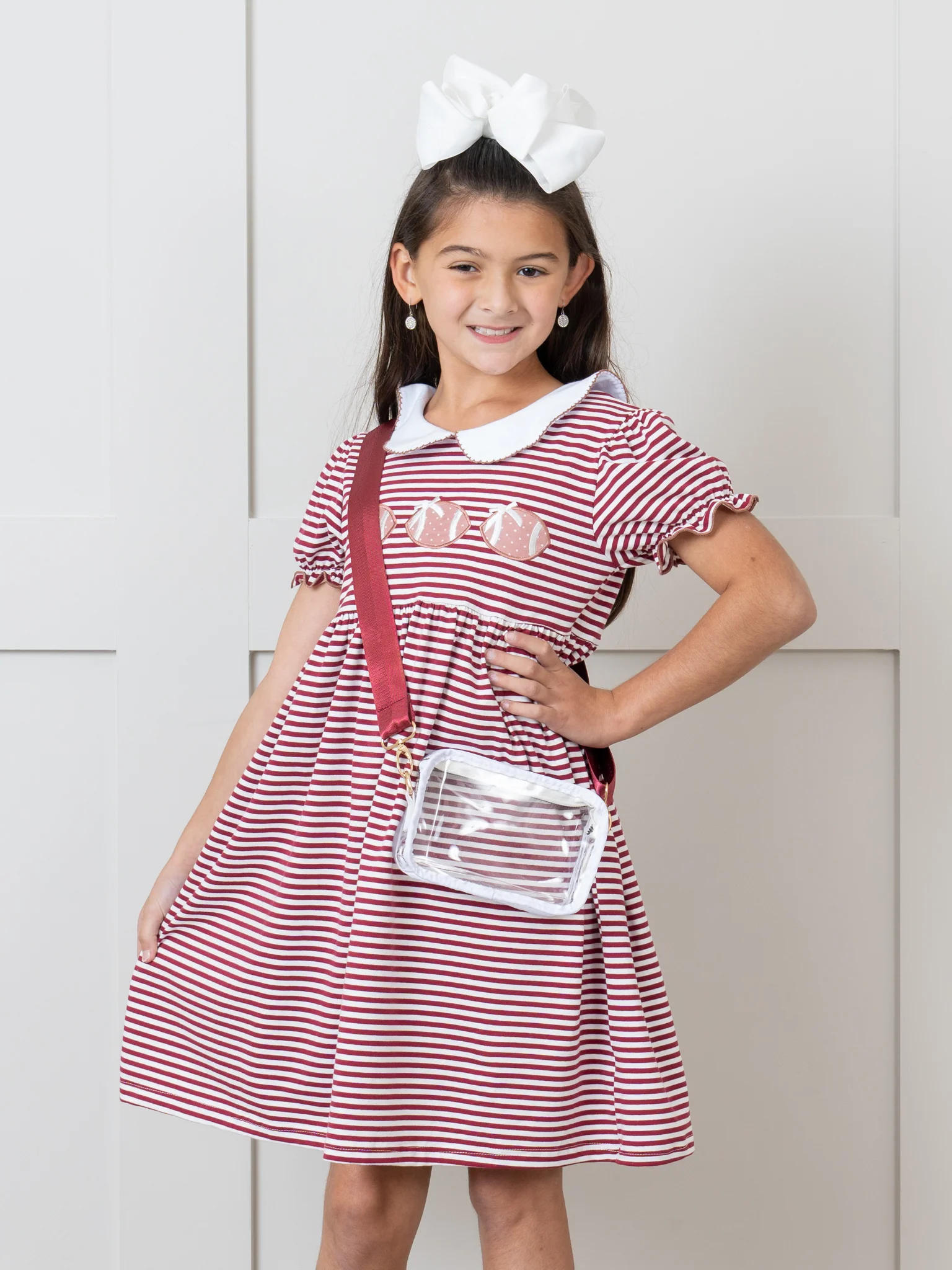 Embroidered Football Striped Dress - Image 10