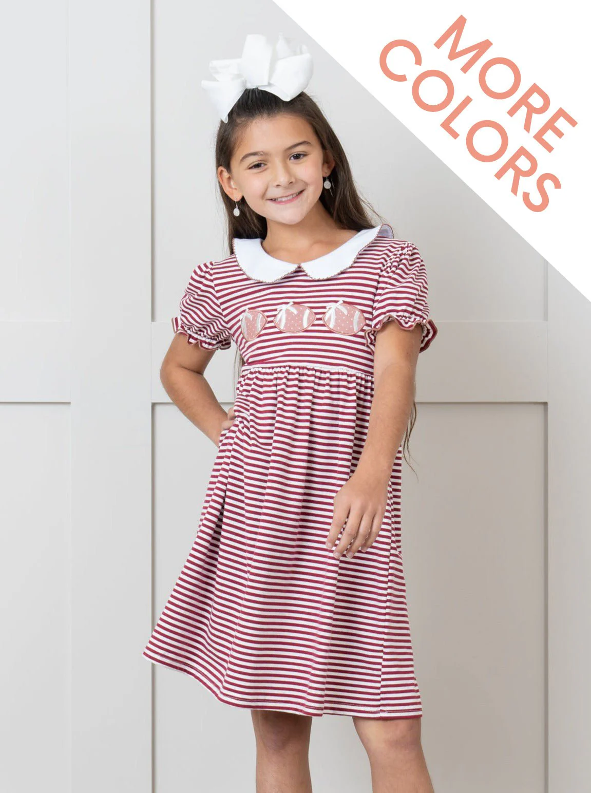 Embroidered Football Striped Dress - Image 4