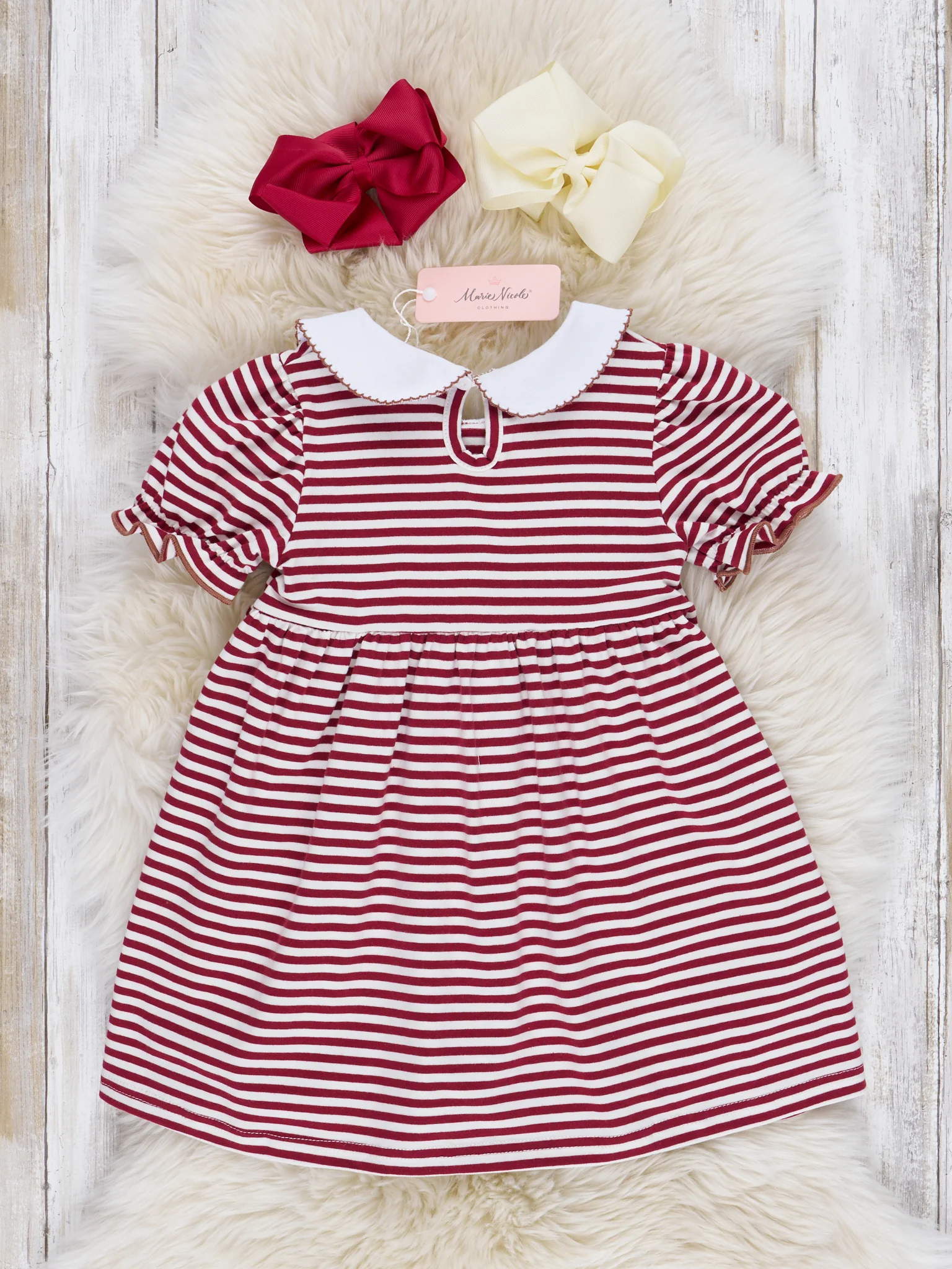 Embroidered Football Striped Dress - Image 7