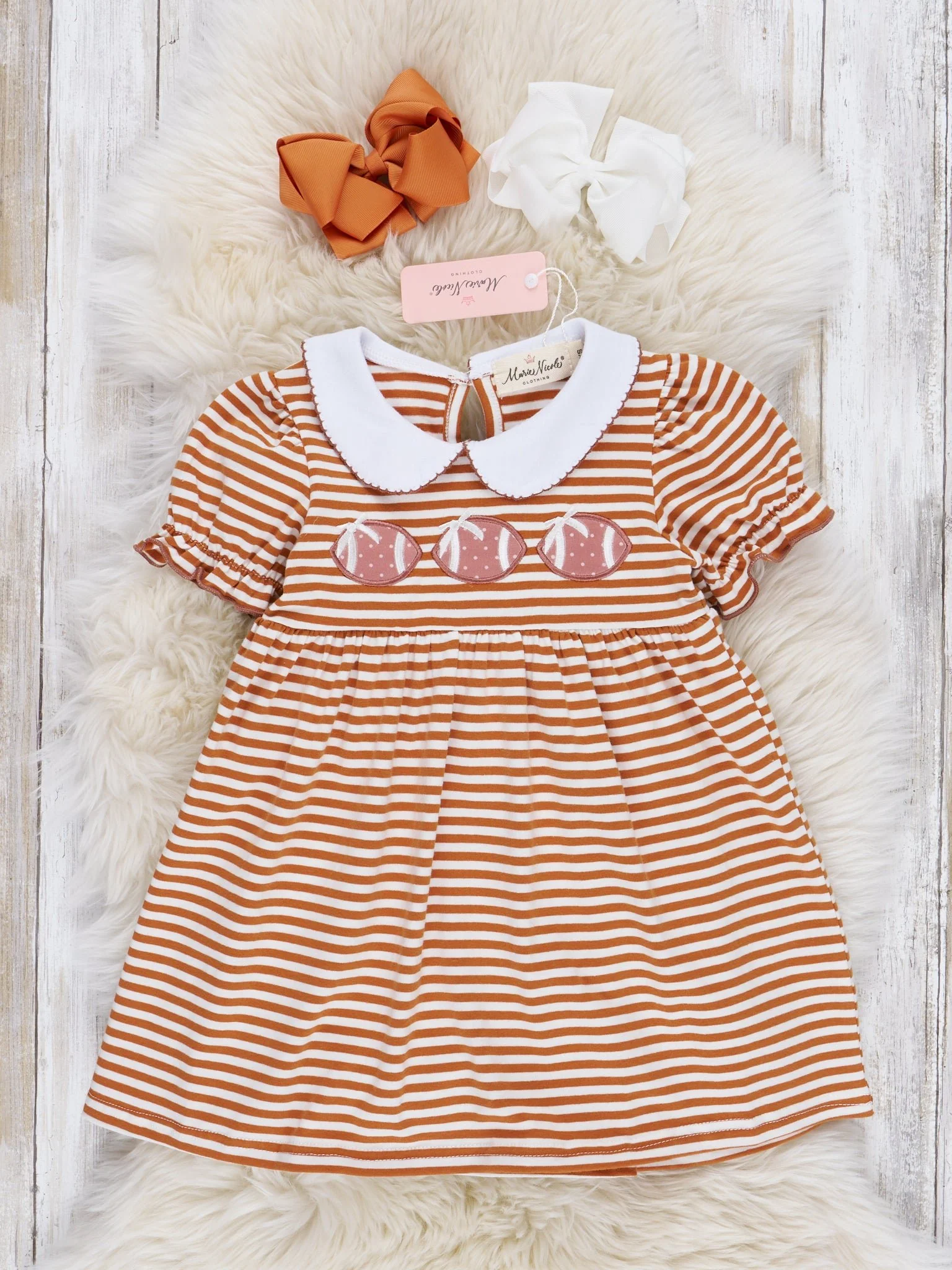 Embroidered Football Striped Dress - Image 8