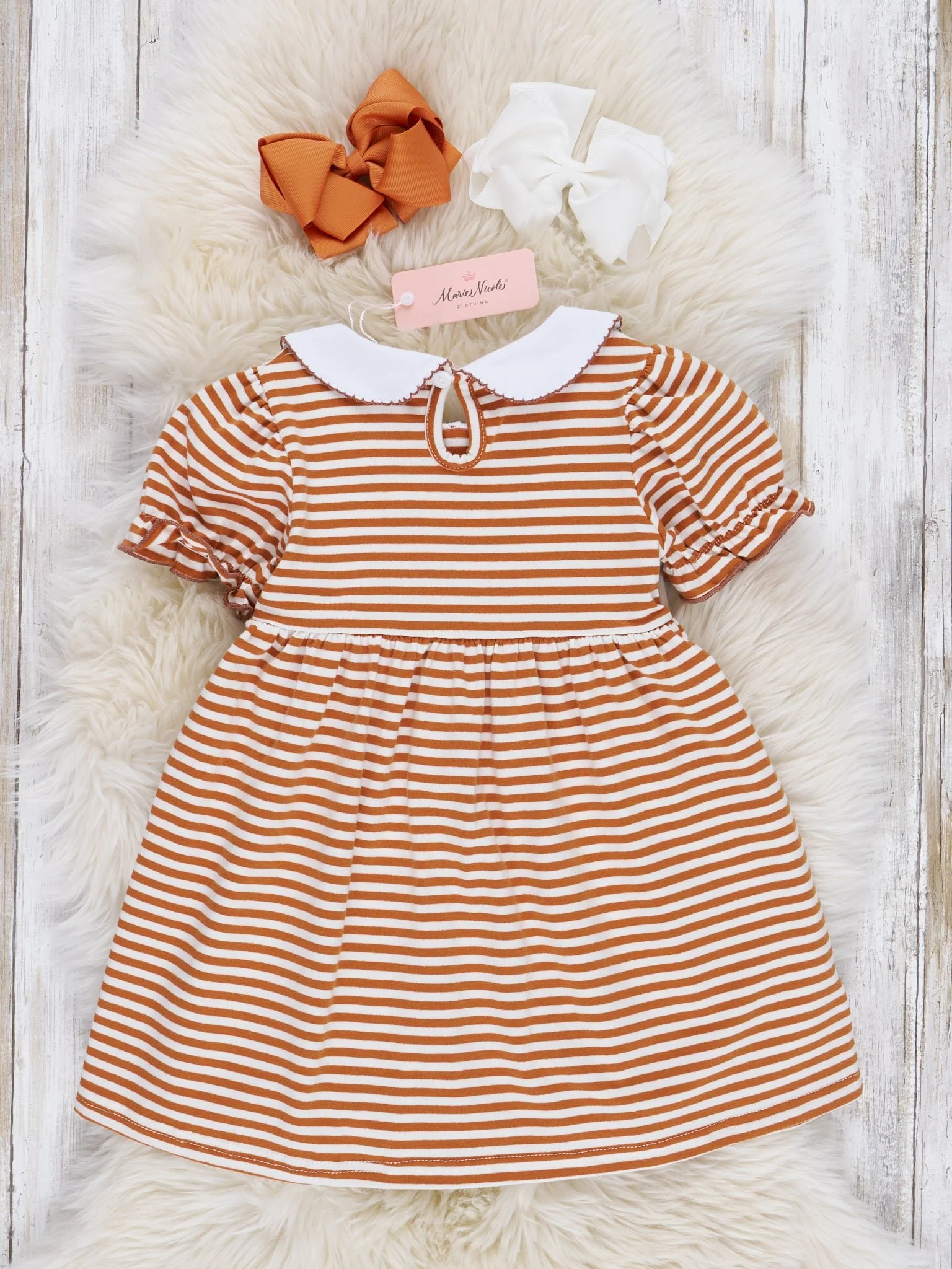 Embroidered Football Striped Dress - Image 9