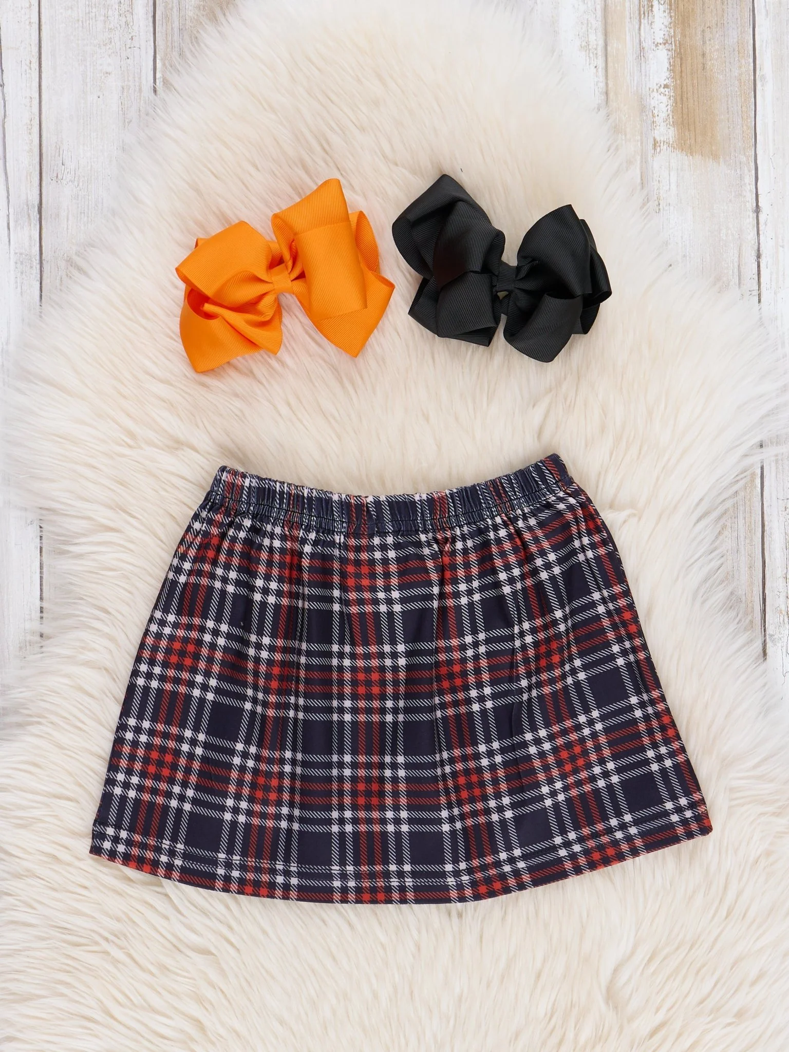 Embroidered Halloween Plaid Ruffle Outfit - Image 5