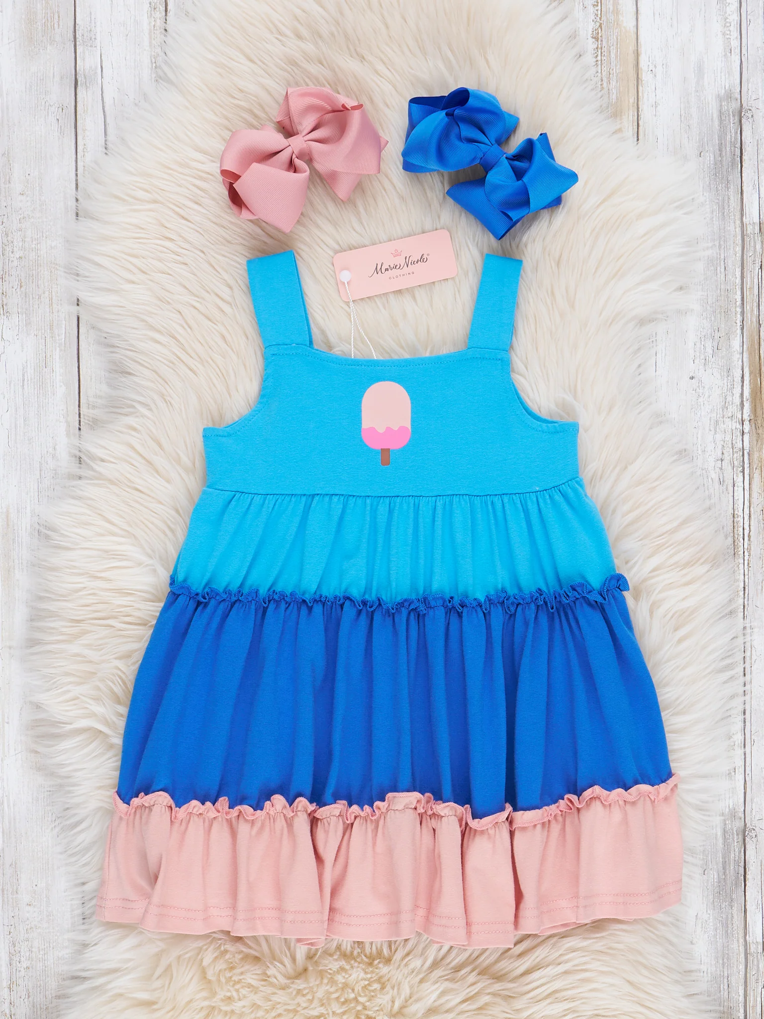Tiered Colorblock Dress - Popsicle - Image 2