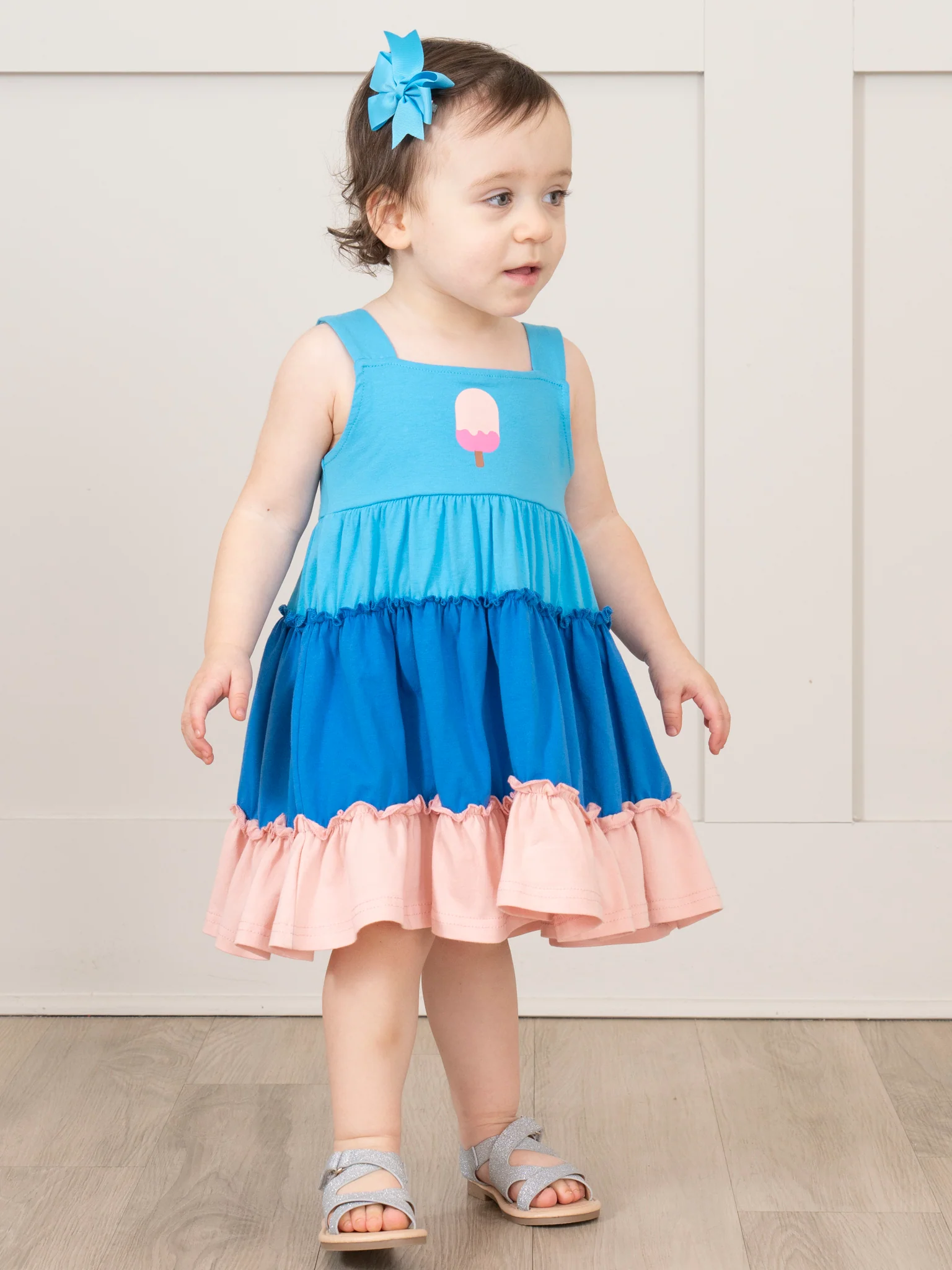 Tiered Colorblock Dress - Popsicle - Image 3