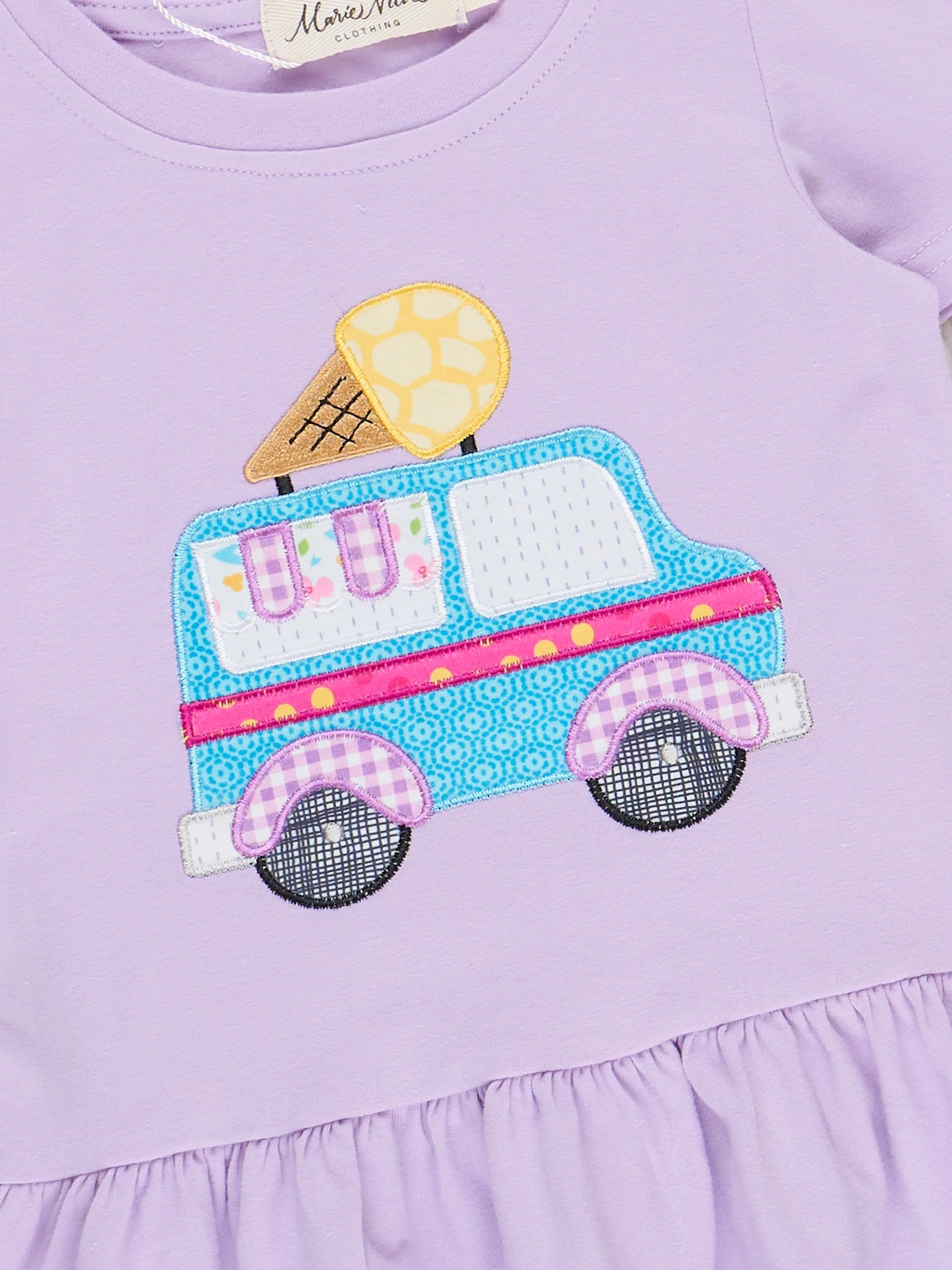 Embroidered Ice Cream Trucks Ruffle Outfit - Image 4