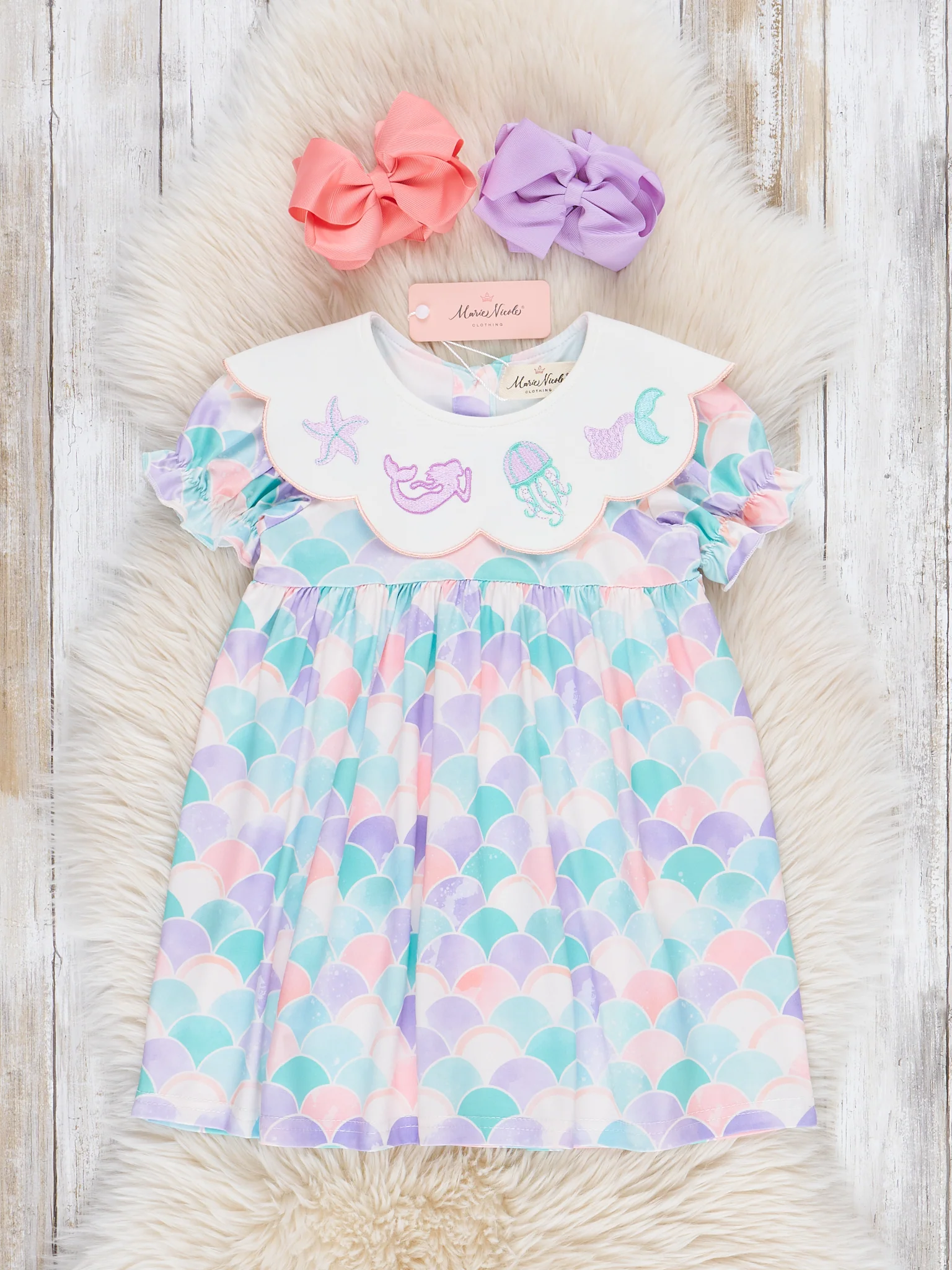 Embroidered Mermaid Life Ruffle Dress