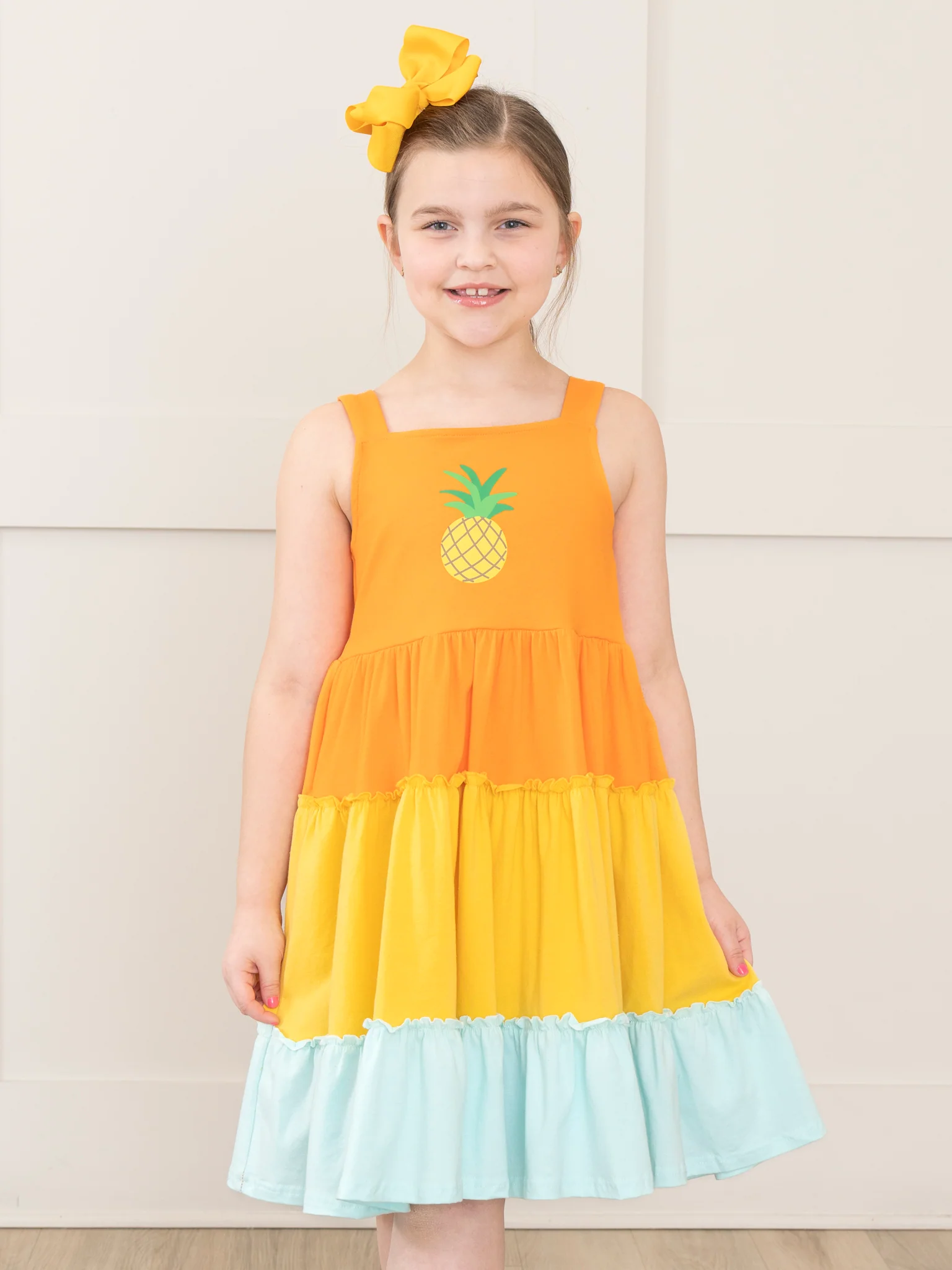 Tiered Colorblock Dress - Pineapple