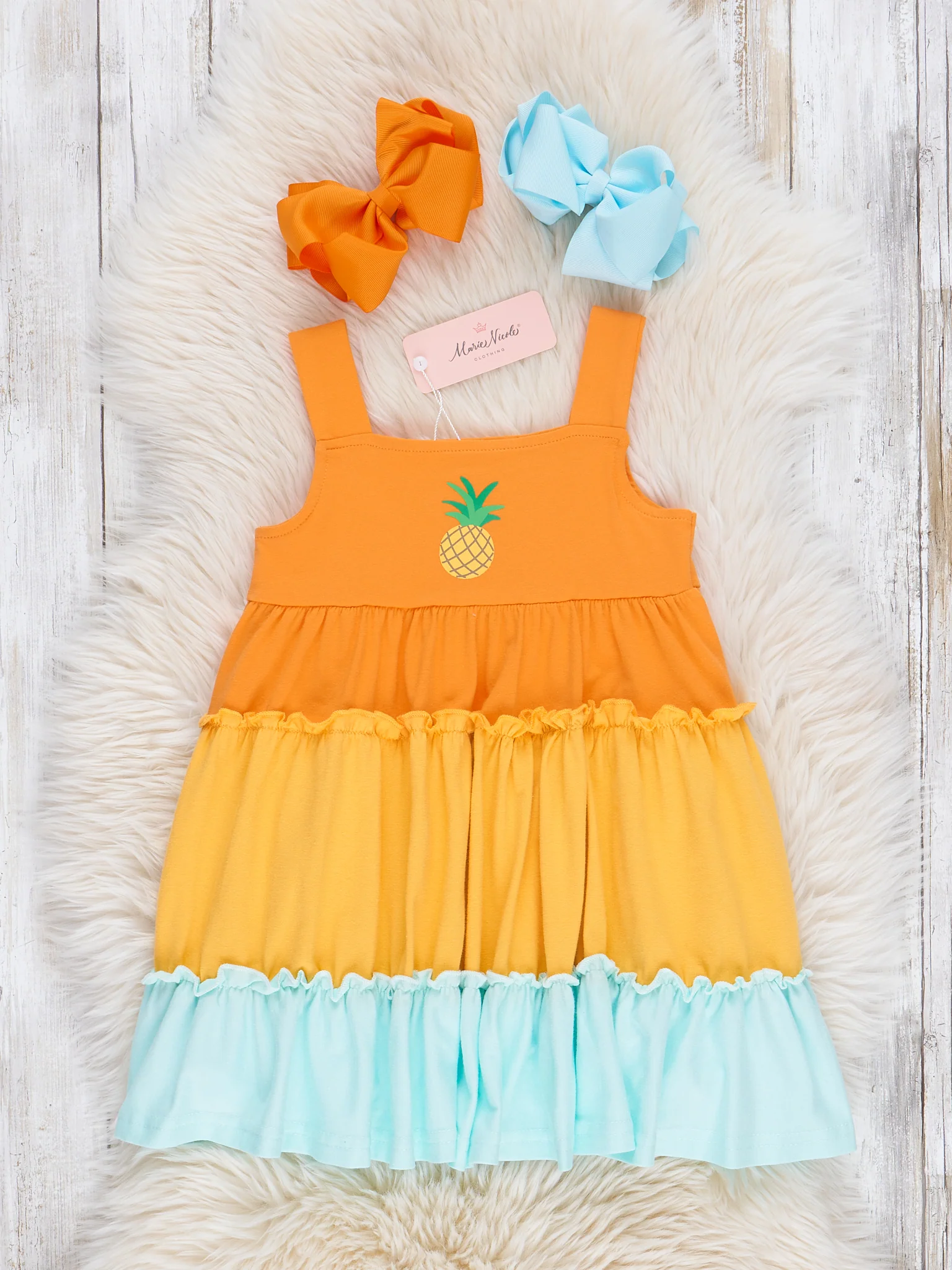 Tiered Colorblock Dress - Pineapple - Image 2