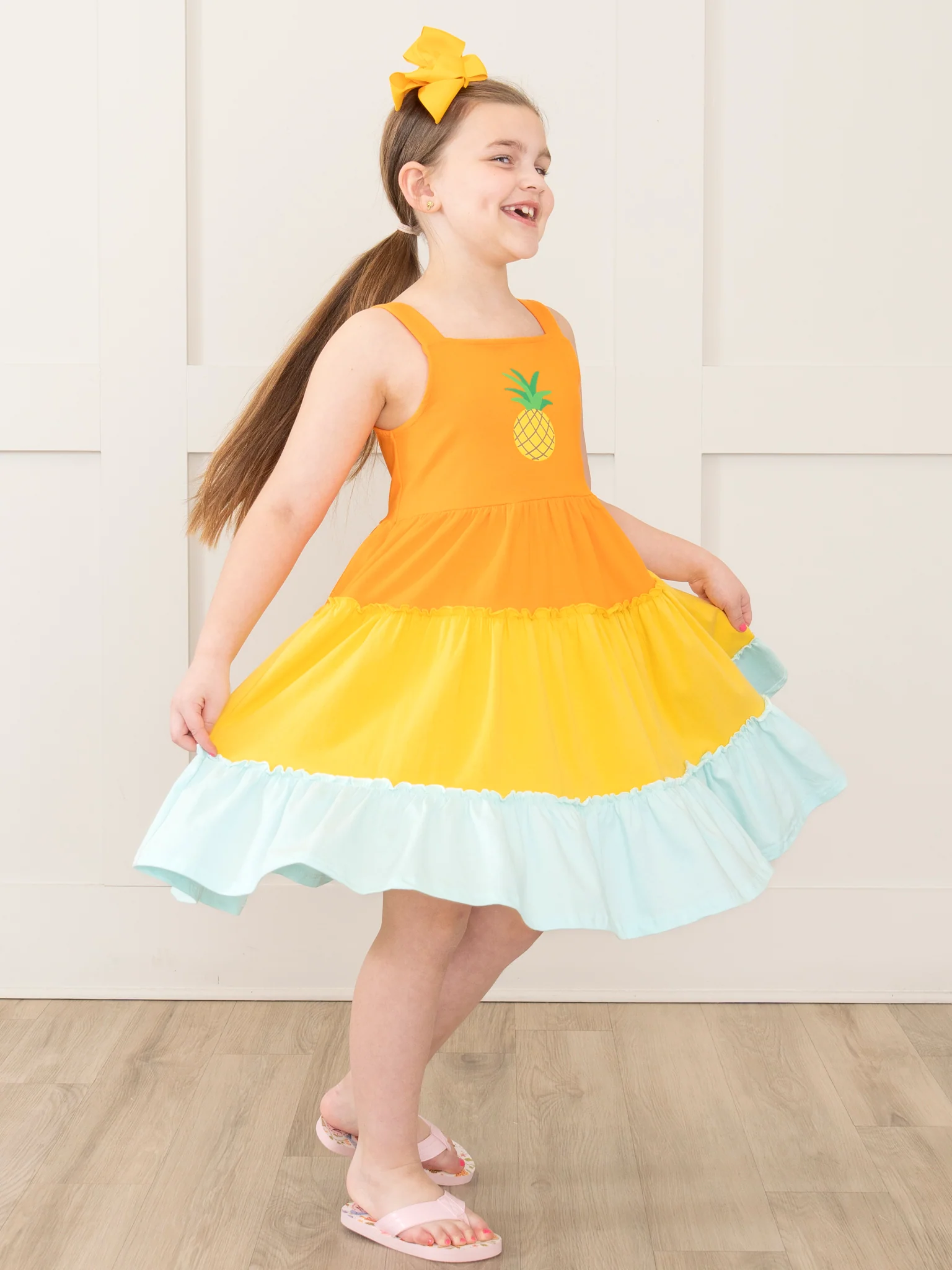 Tiered Colorblock Dress - Pineapple - Image 3