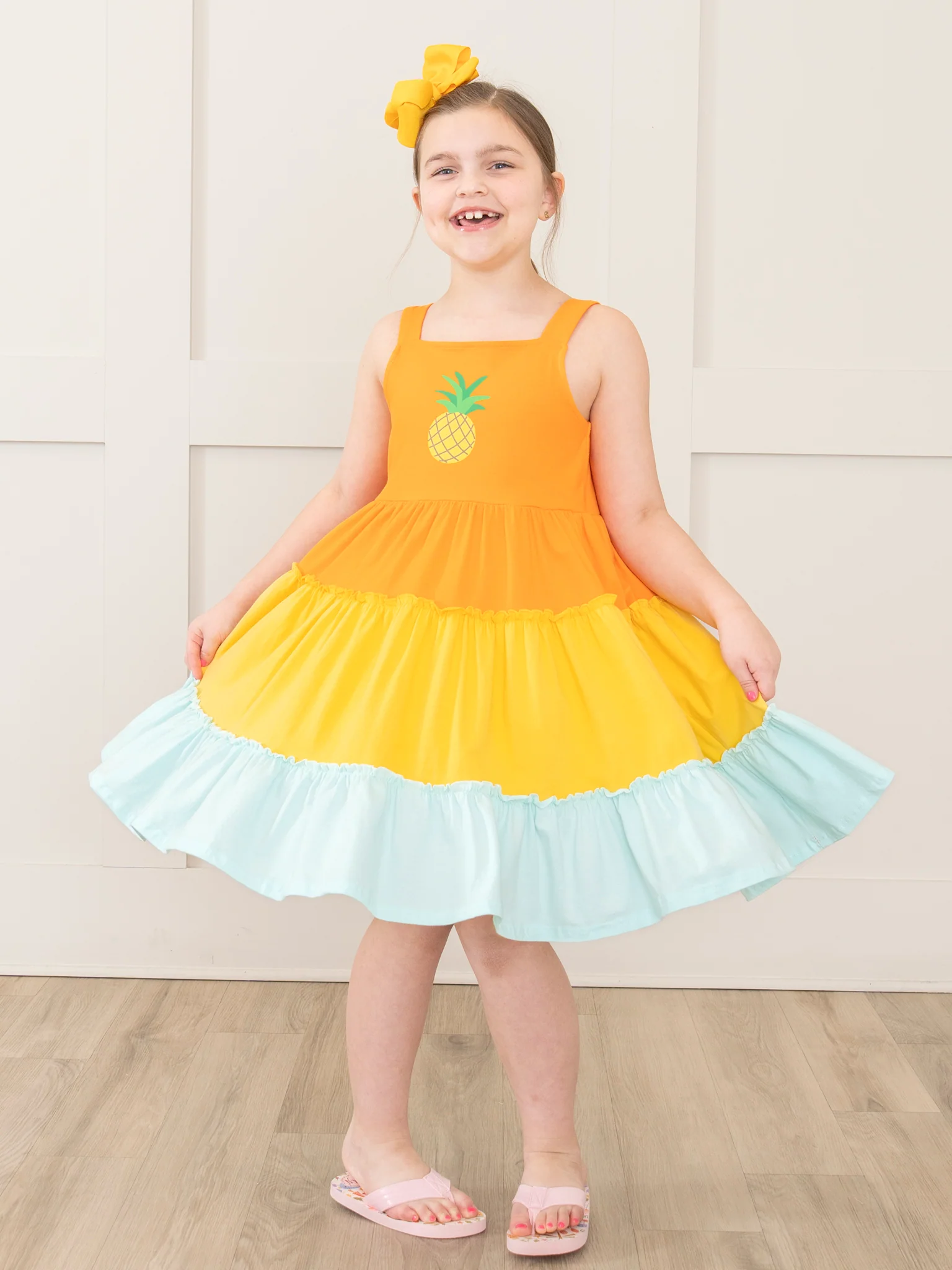 Tiered Colorblock Dress - Pineapple - Image 4