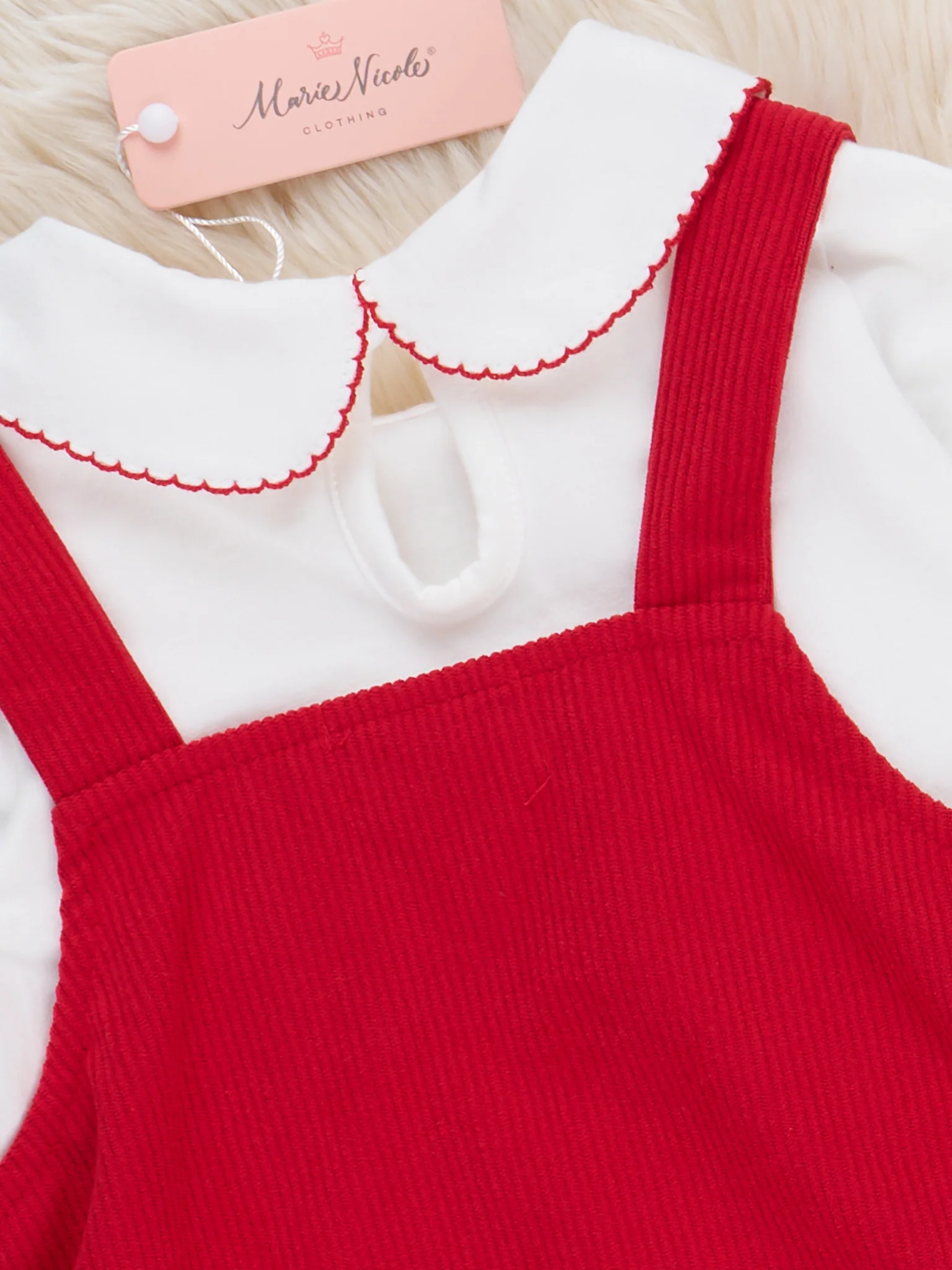 Embroidered Reindeer Corduroy Skirtall Set - Image 5