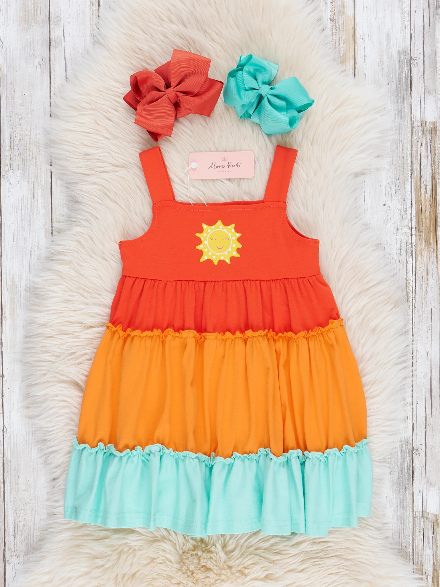 Tiered Colorblock Dress - Sun - Image 2