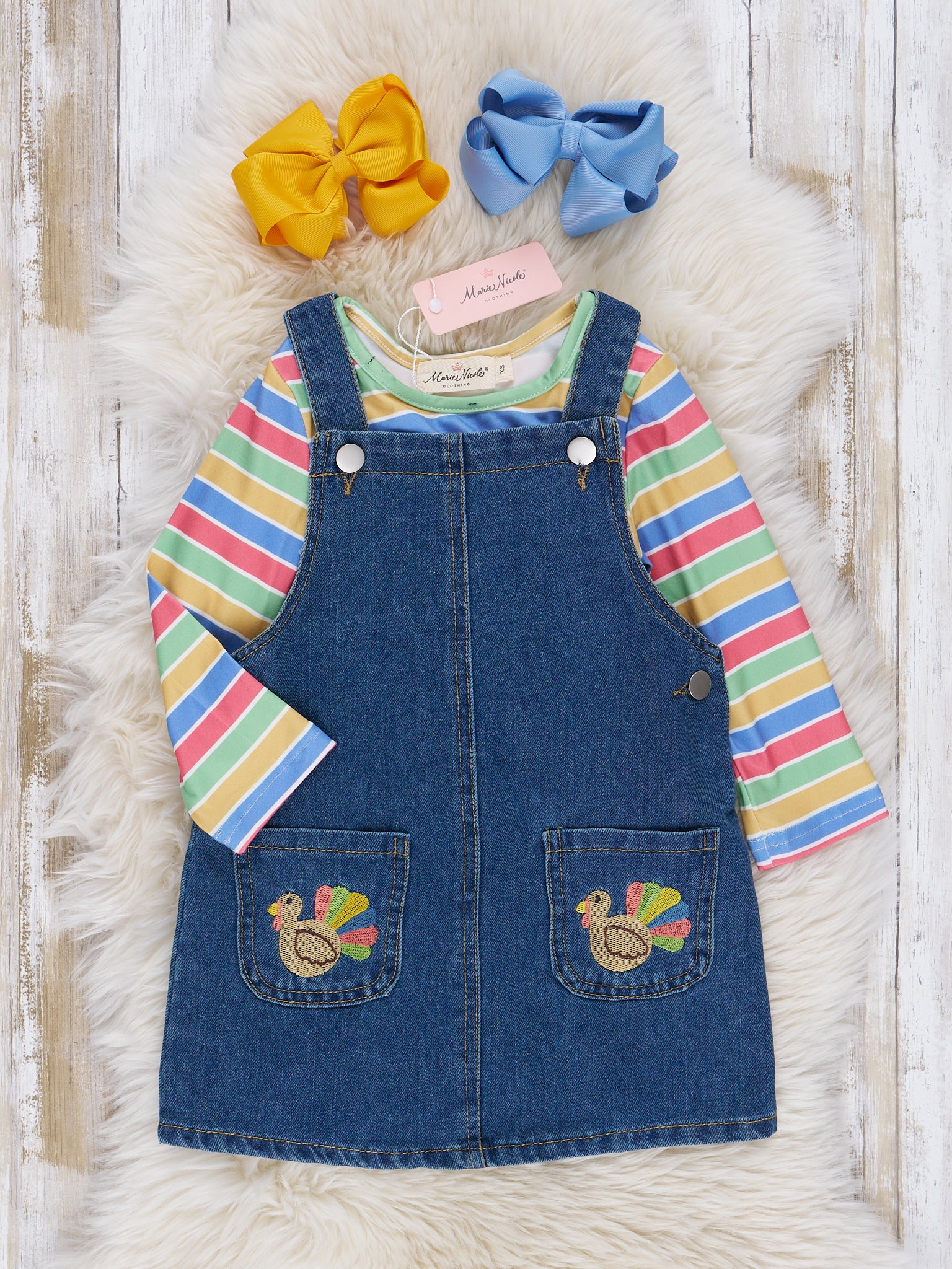 Embroidered Thanksgiving Overall Set - Image 2