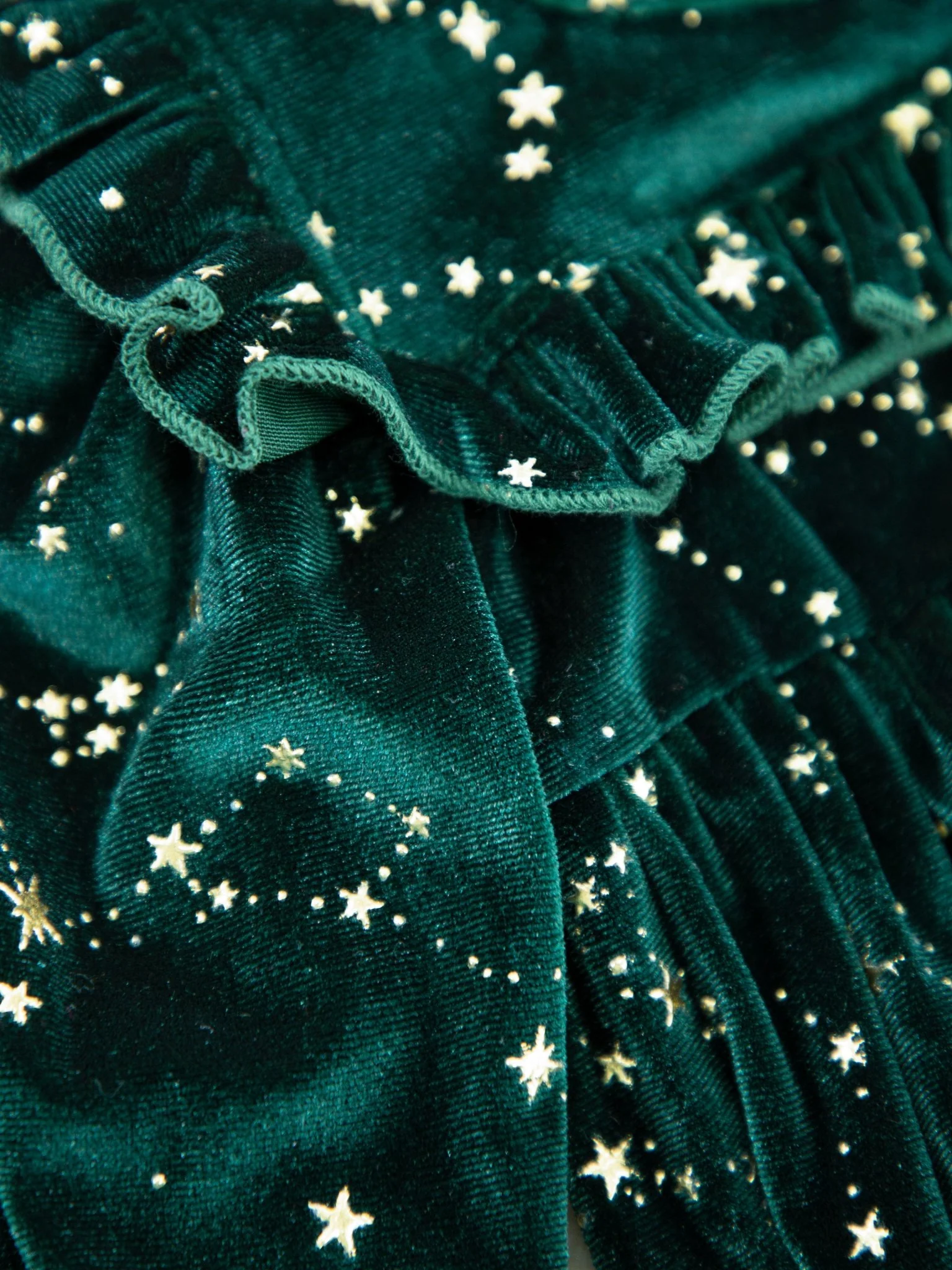 Emerald Starry Night Velvet Bubble Romper - Image 3
