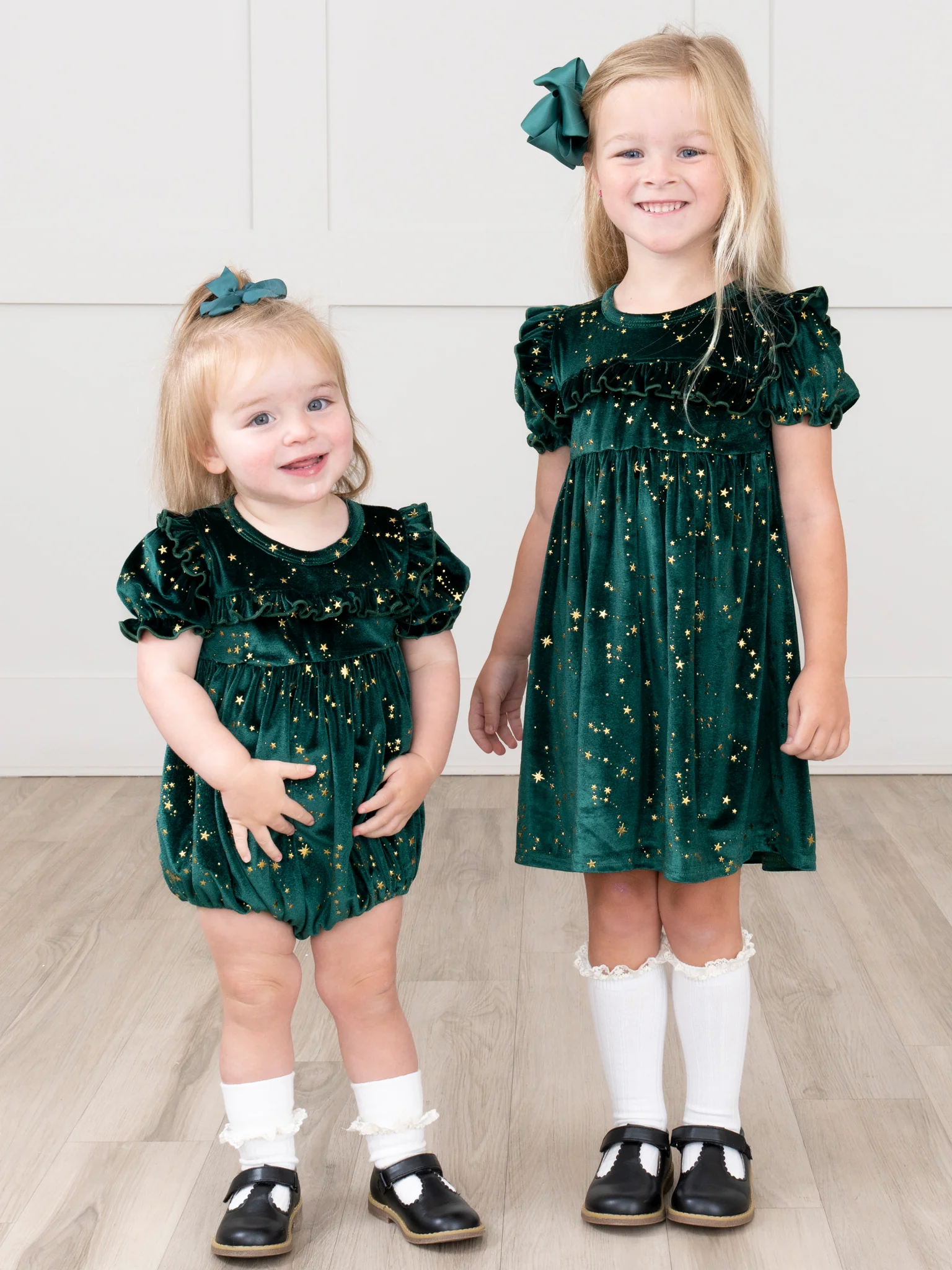 Emerald Starry Night Velvet Bubble Romper - Image 5