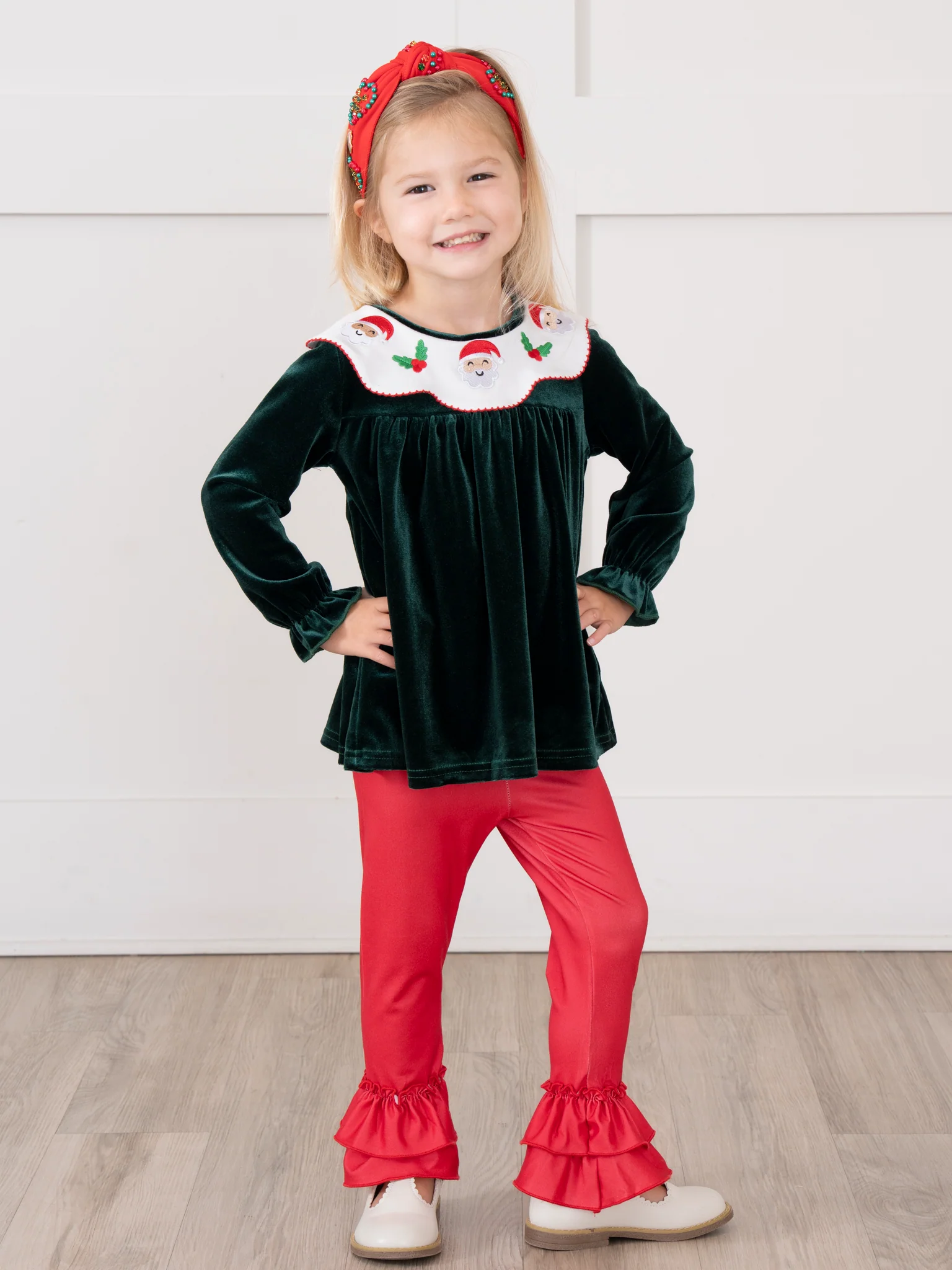 Emerald Velvet Holly Jolly Outfit